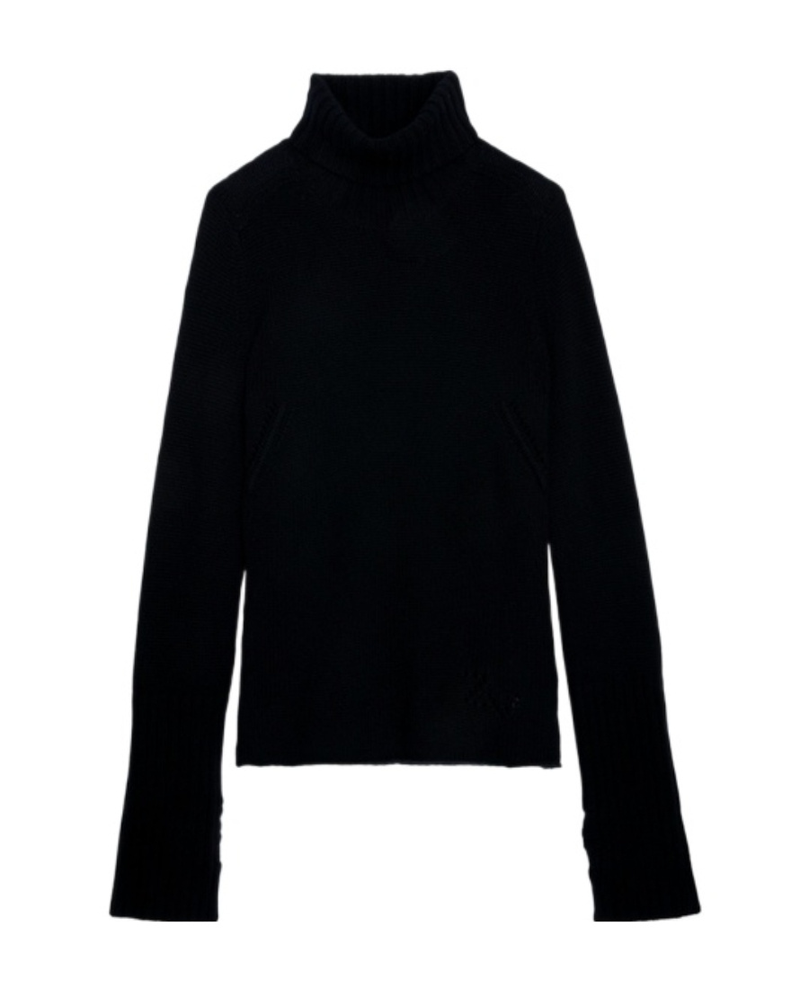 Shop Zadig & Voltaire Roll-neck Cashmere Jumper In Black