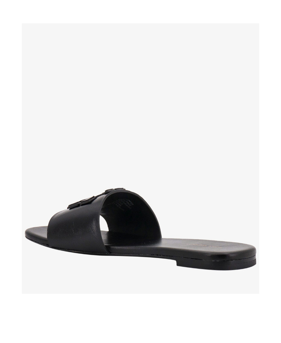 Tory Burch Logo-patch Detail Mules In Black