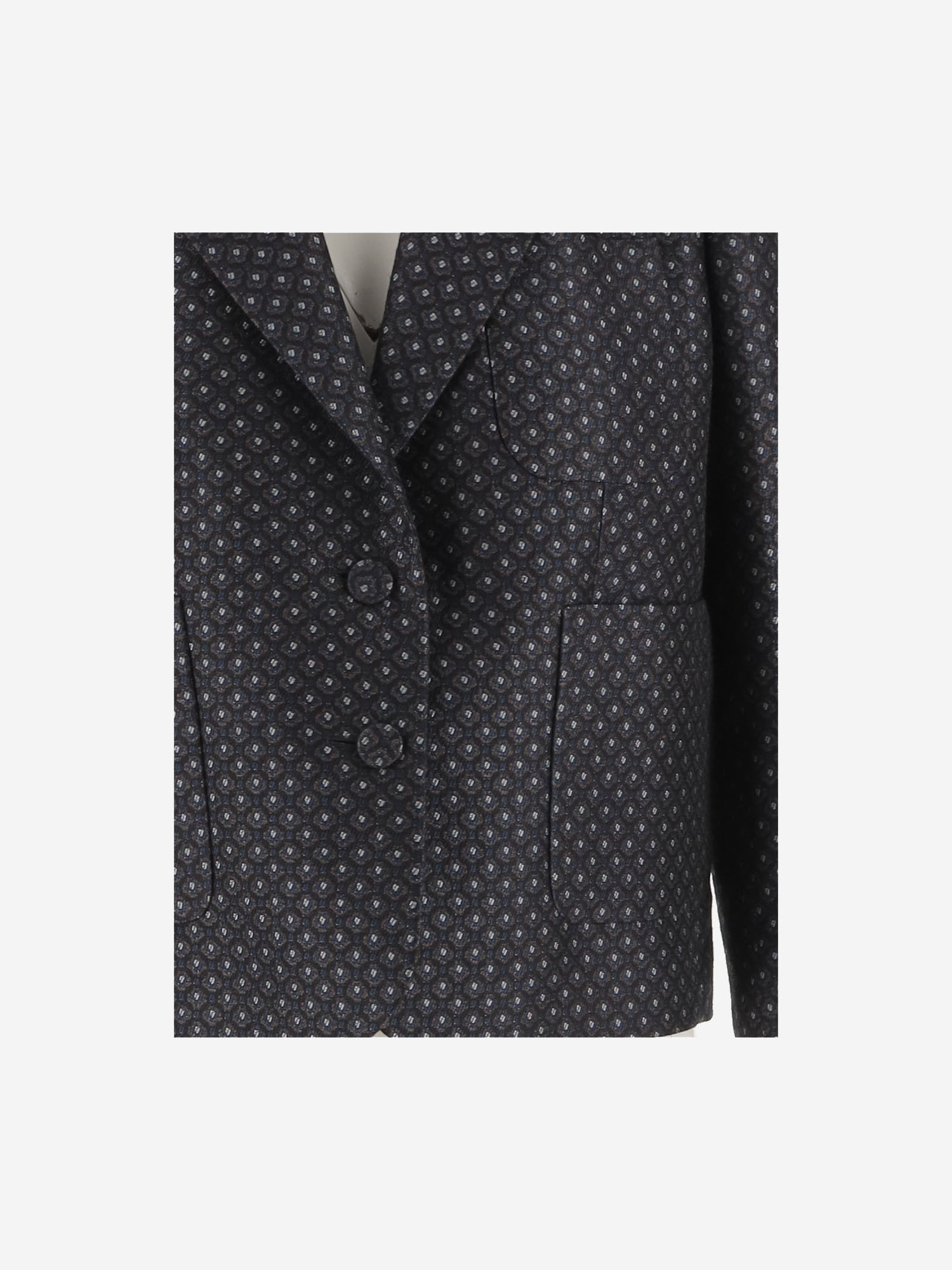 Dries Van Noten Bamie Cropped Jacquard-knit Blazer In Blue