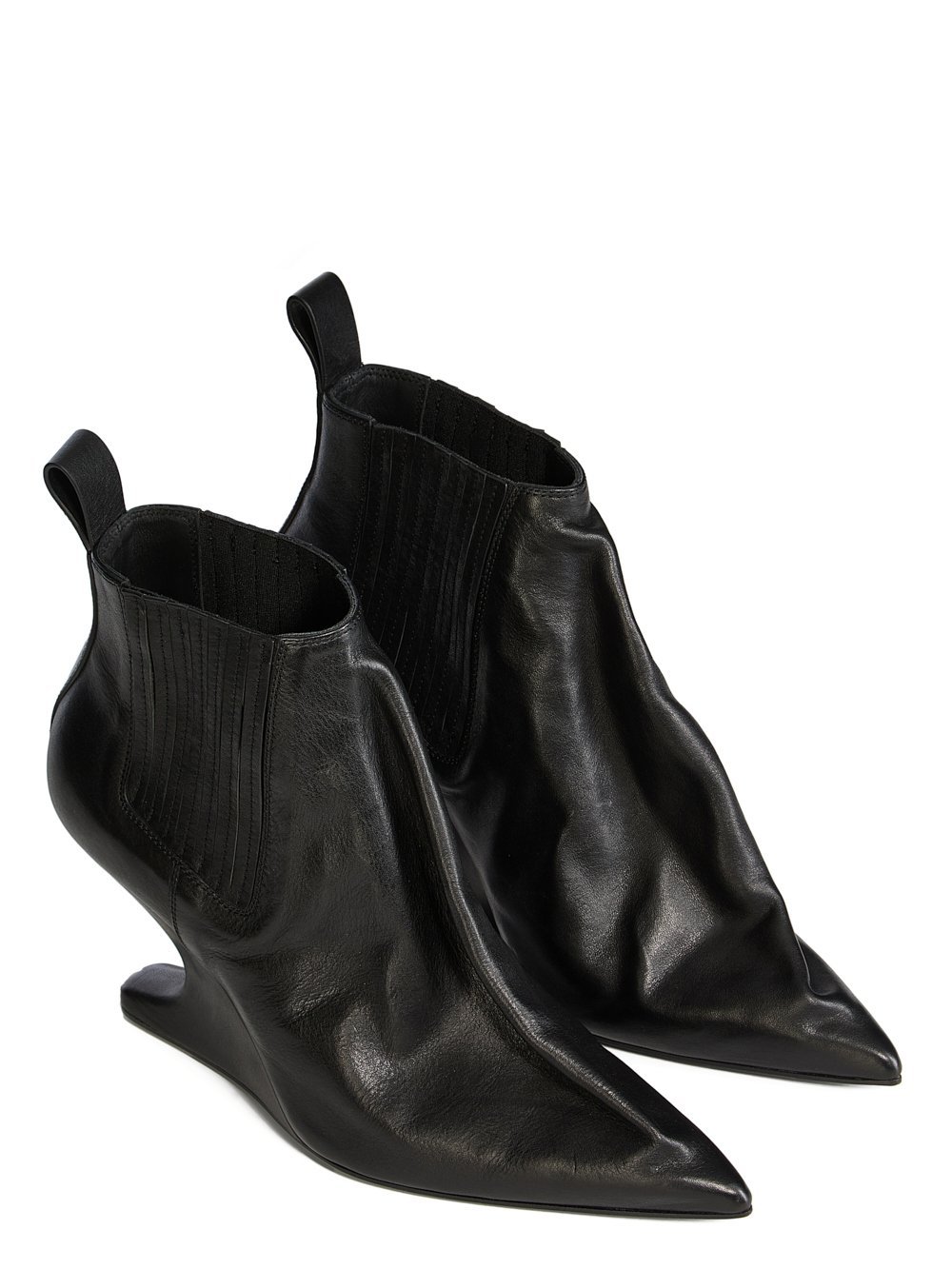 Rick Owens Ankle Taco Leather Boots In Black