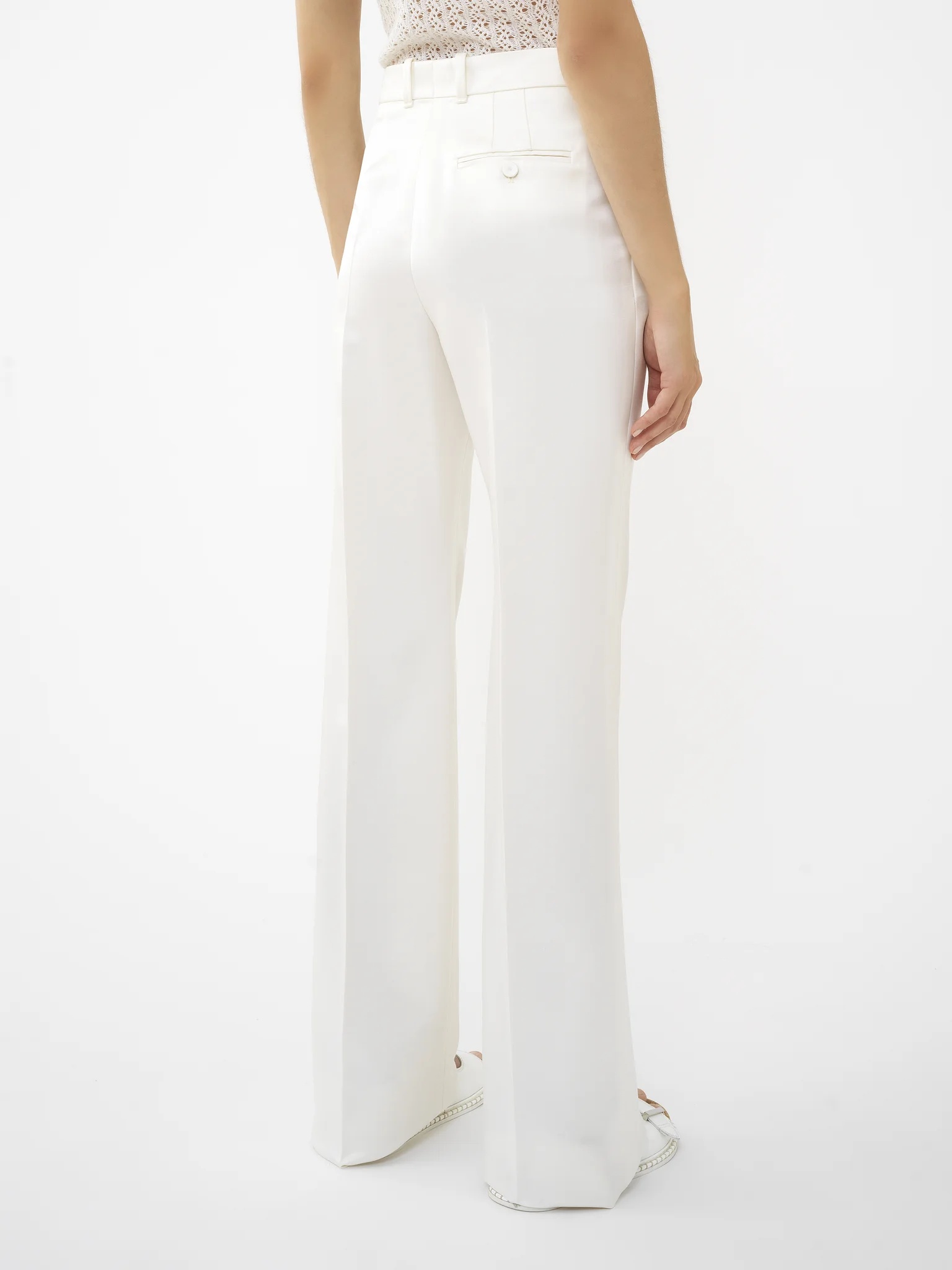 Chloé Tailored Straight-leg Trousers In White