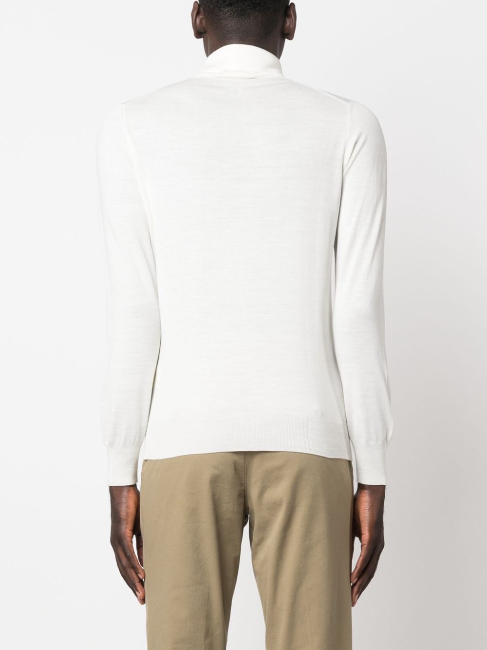 Lardini Roll-neck Wool Jumper In White