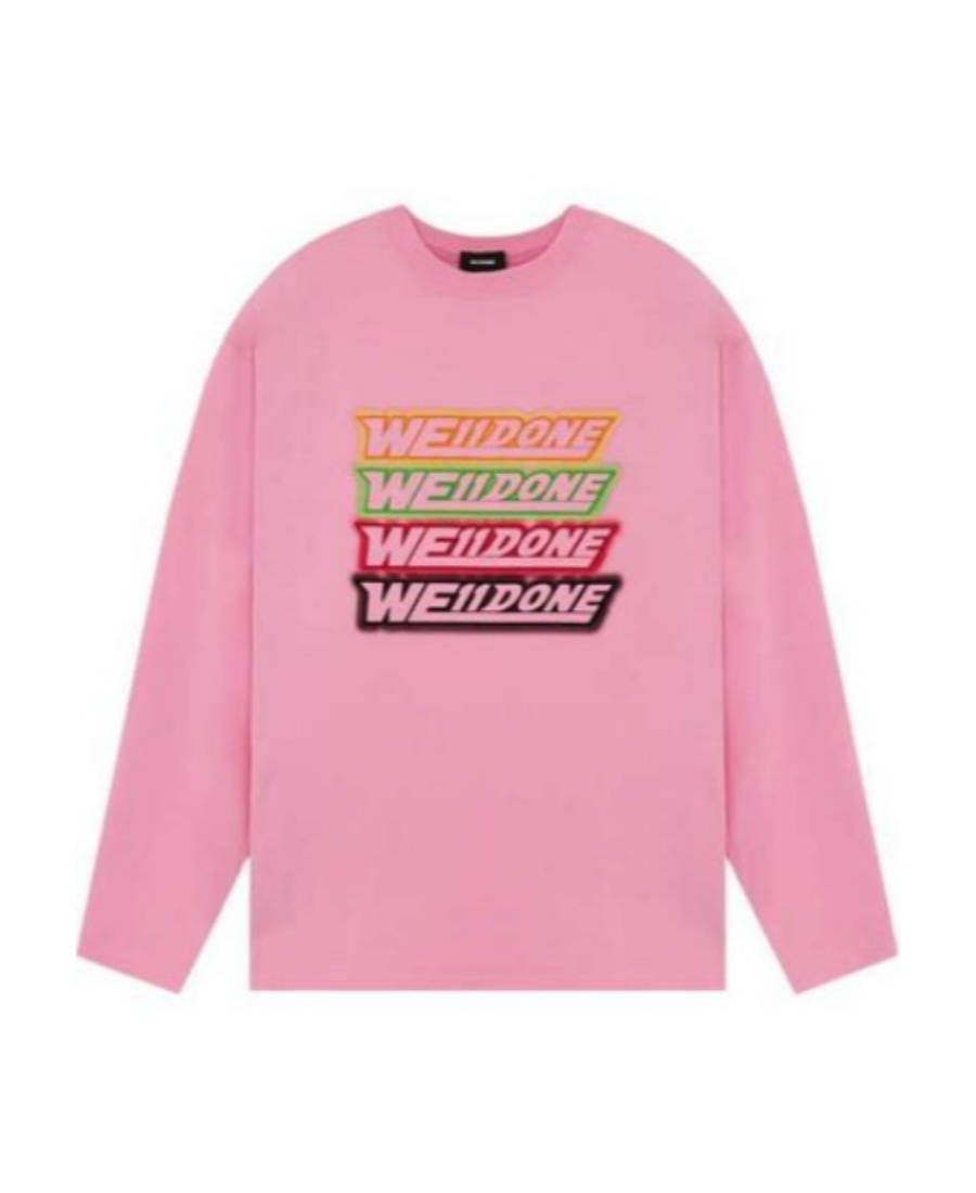 We11 Done Logo Long-sleeved T-shirt In Pink
