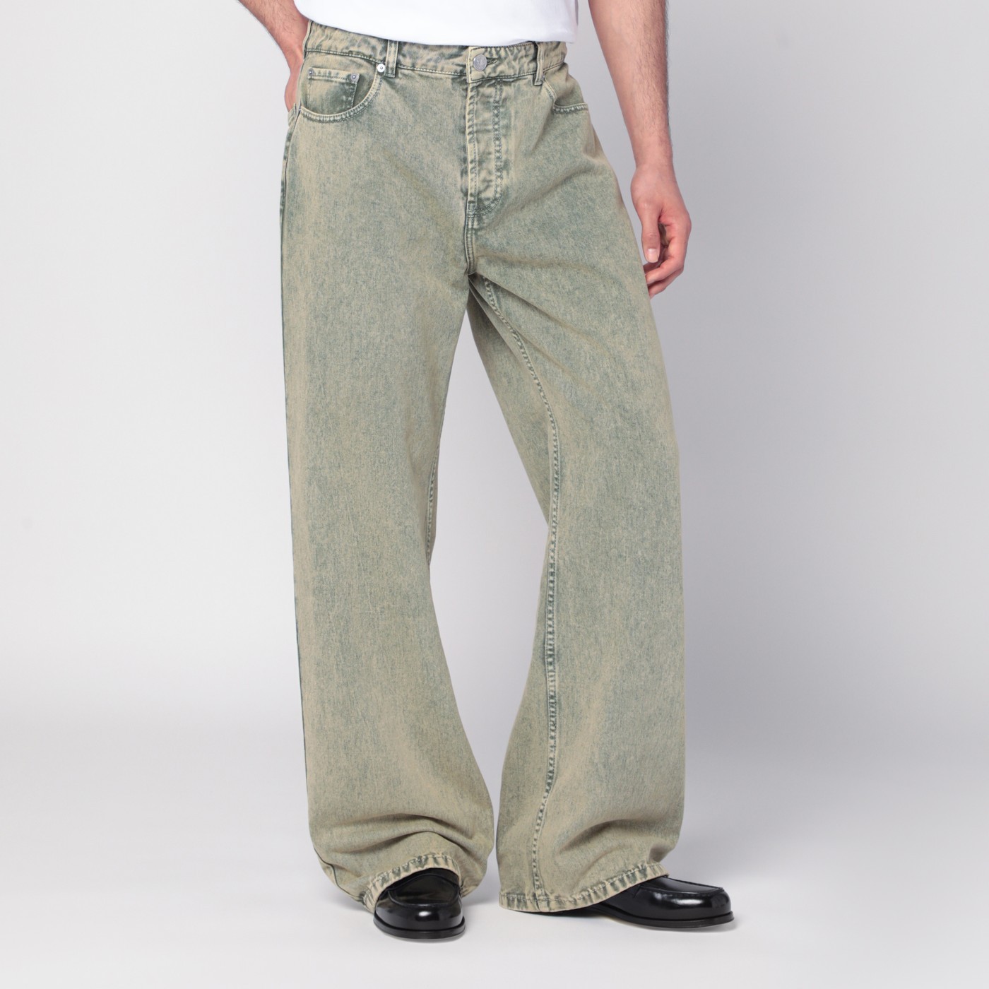 Ami Alexandre Mattiussi Laurel Green Faded Effect Jeans