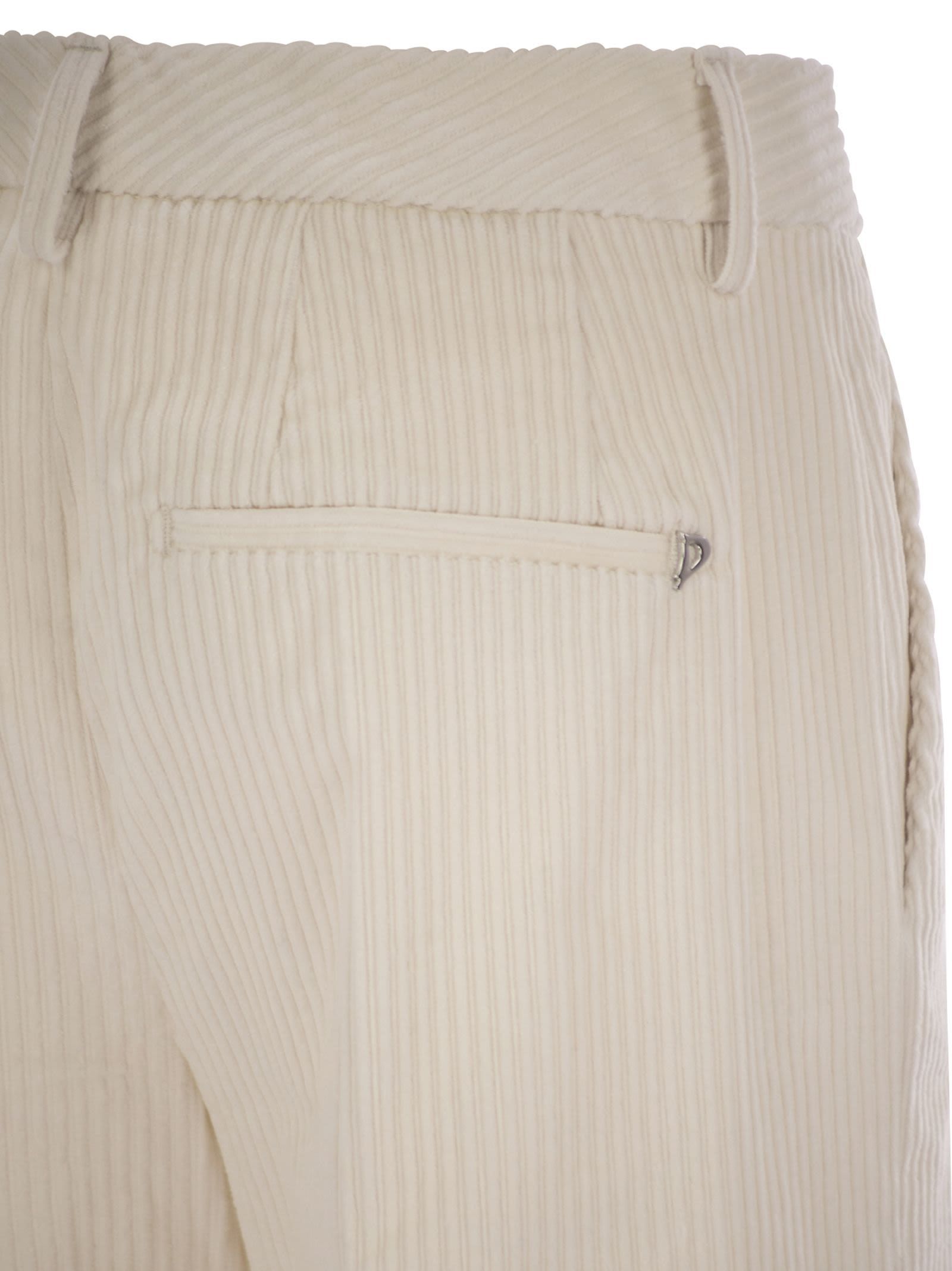 Dondup Janice - Wide Corduroy Trousers In Neutral