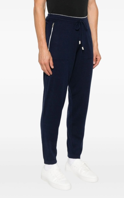 Eleventy Zip-pocket Drawstring Track Pants In Black