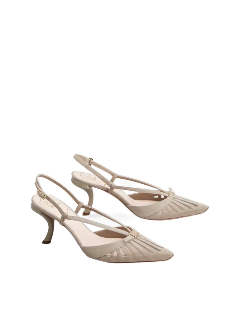 Roger Vivier Virgule D'orsay Pumps In Suede In Gray