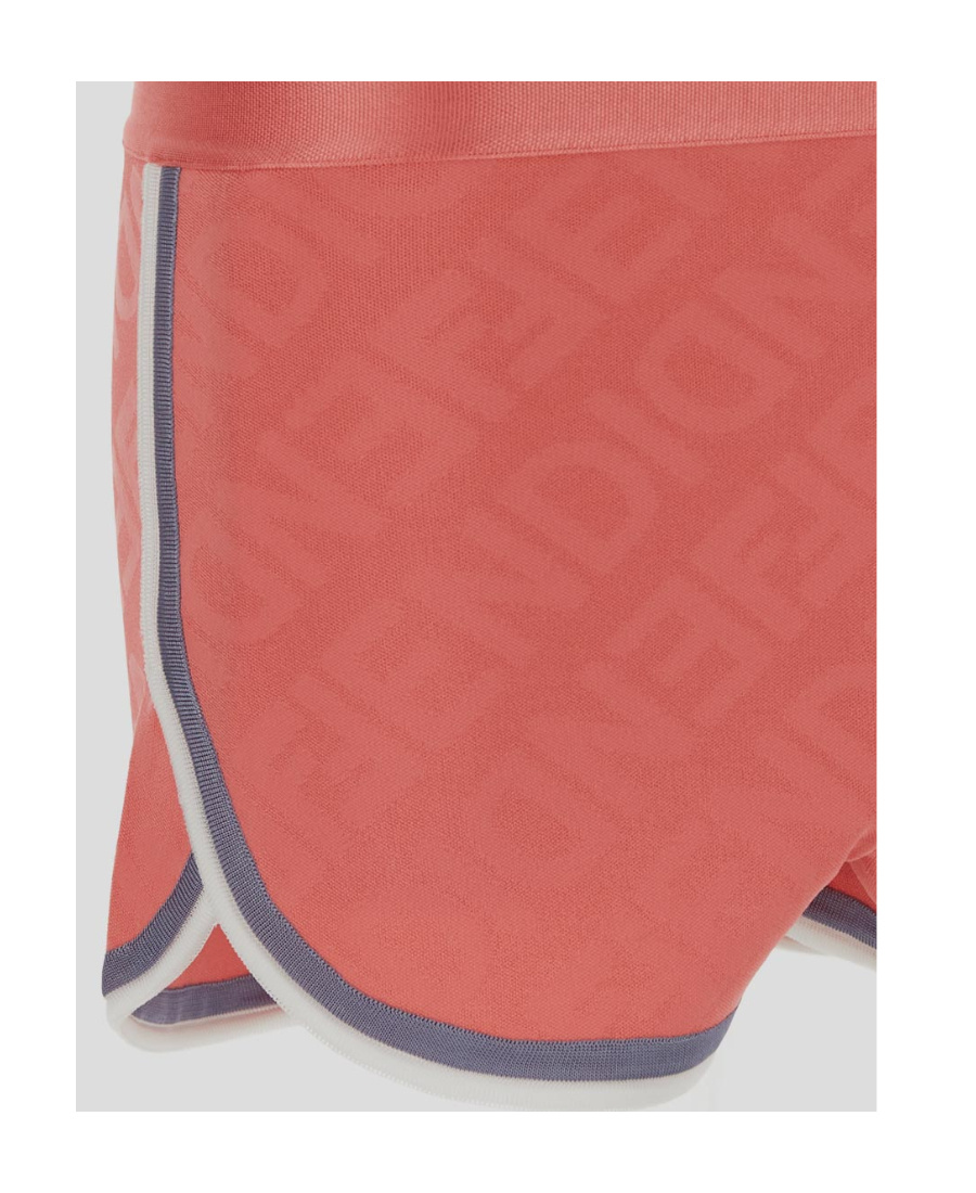 Fendi Striped Knitted Shorts In Red