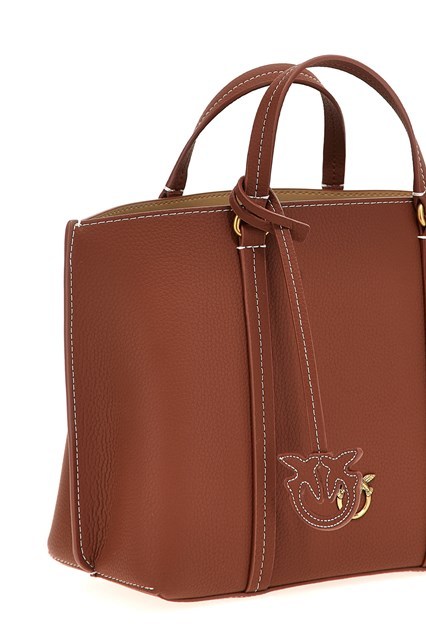 Pinko Double Handle Shoulder Bag In Brown
