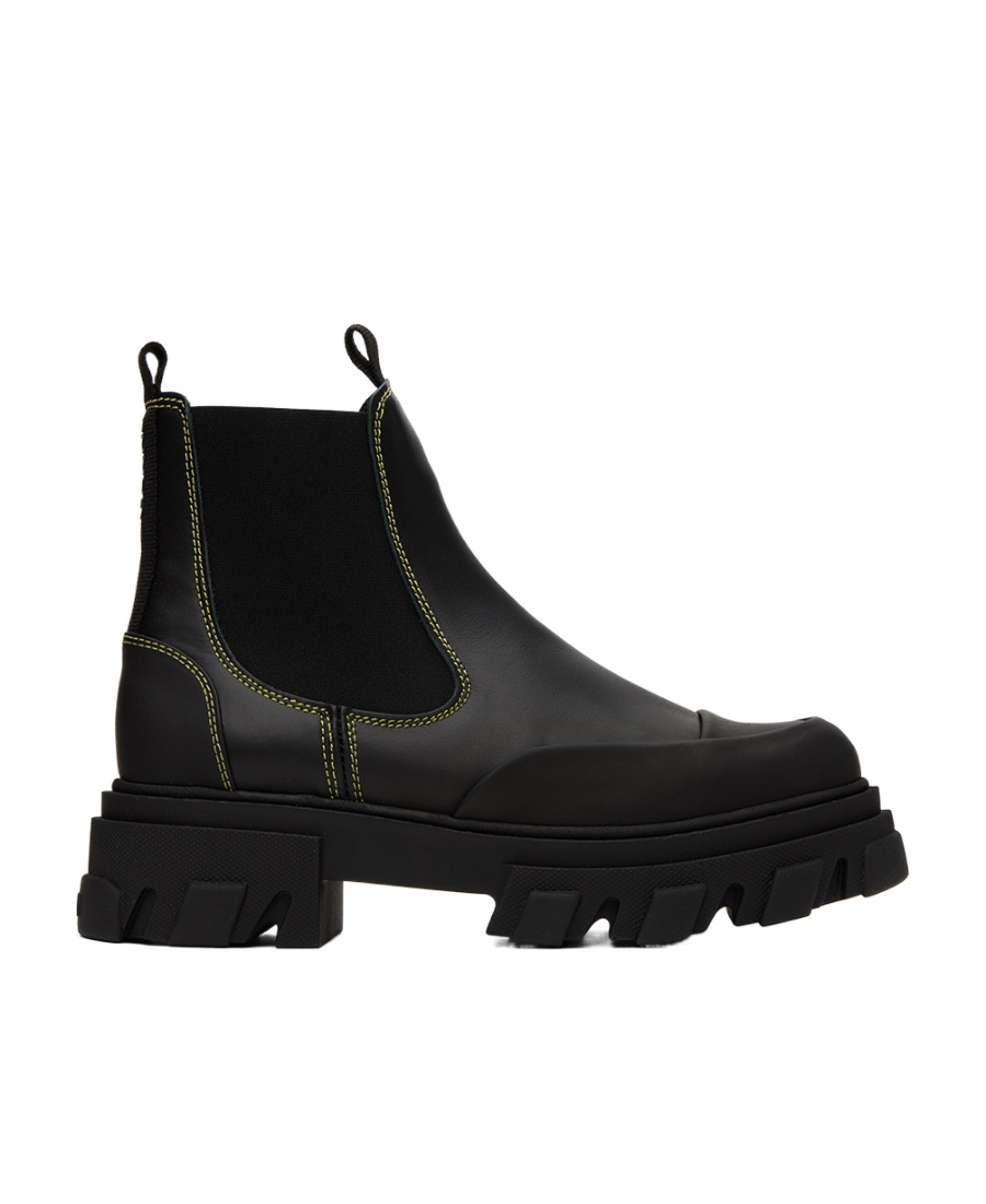 Ganni Sew Chelsea Boots In Black