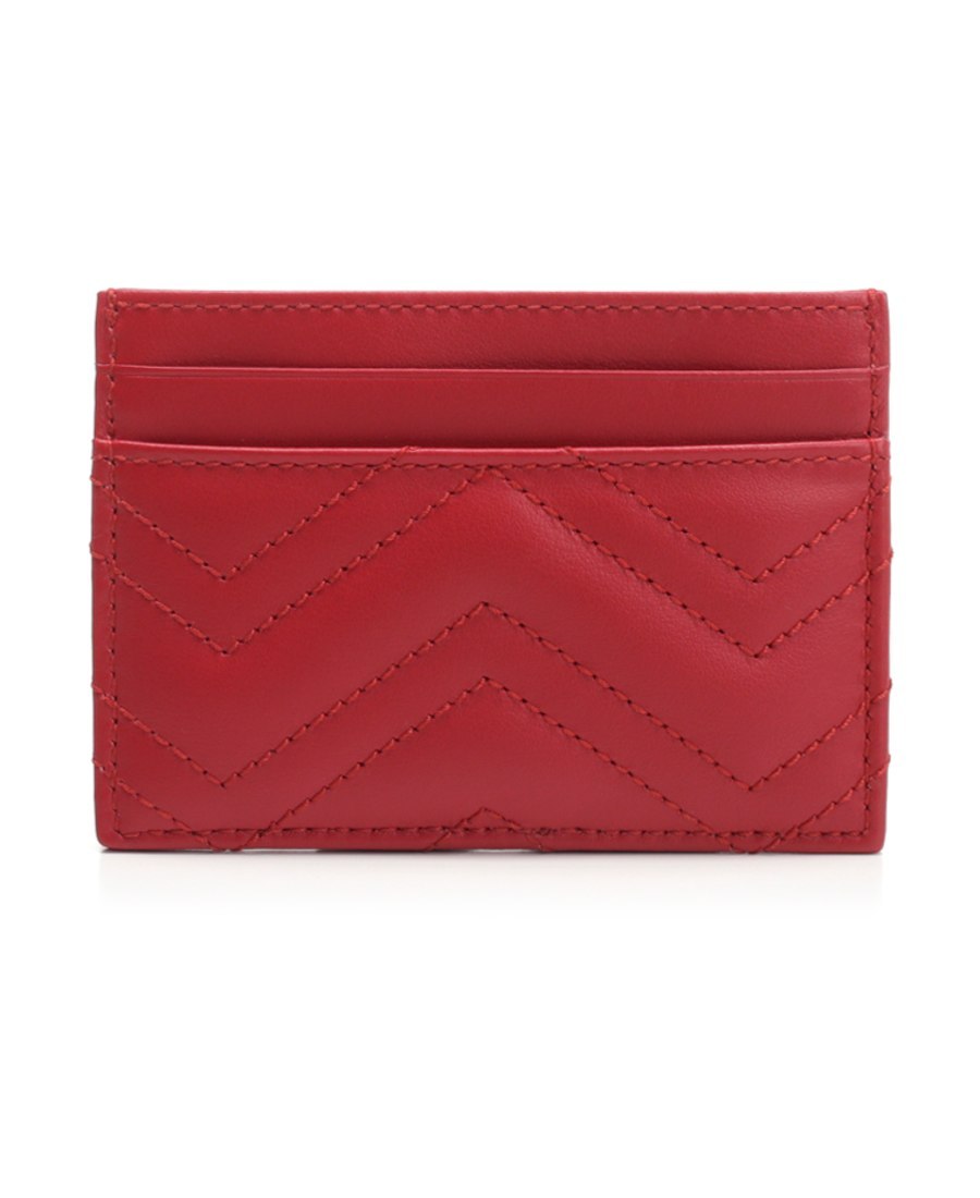 Gucci Gg Marmont Card Case In Red