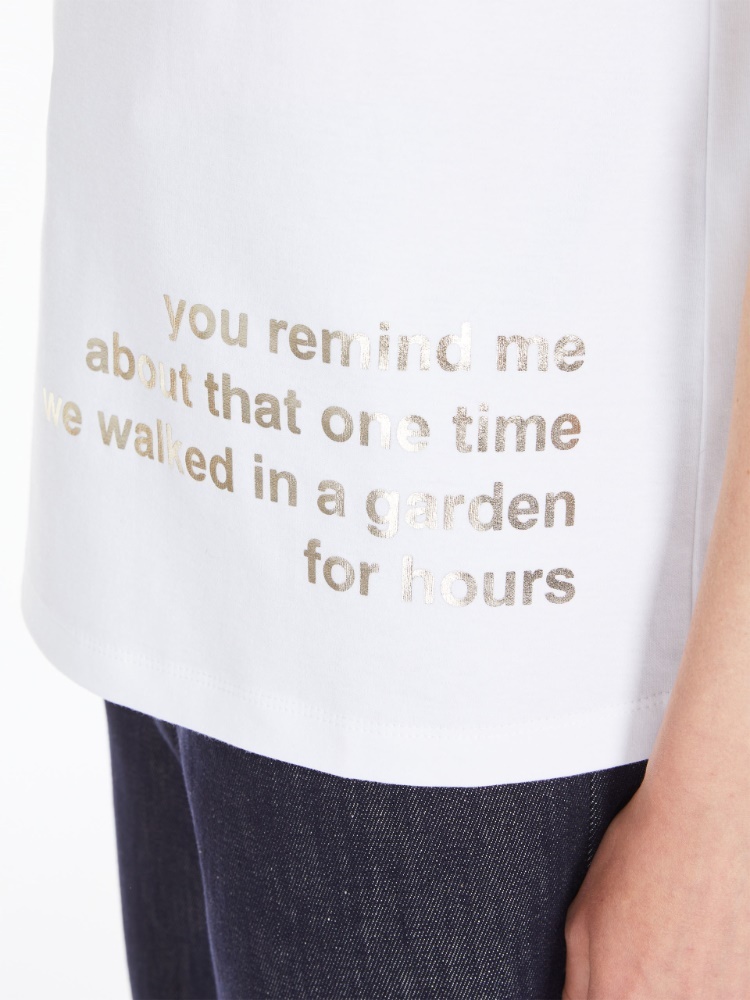 Max Mara Printed Cotton T-shirt In White