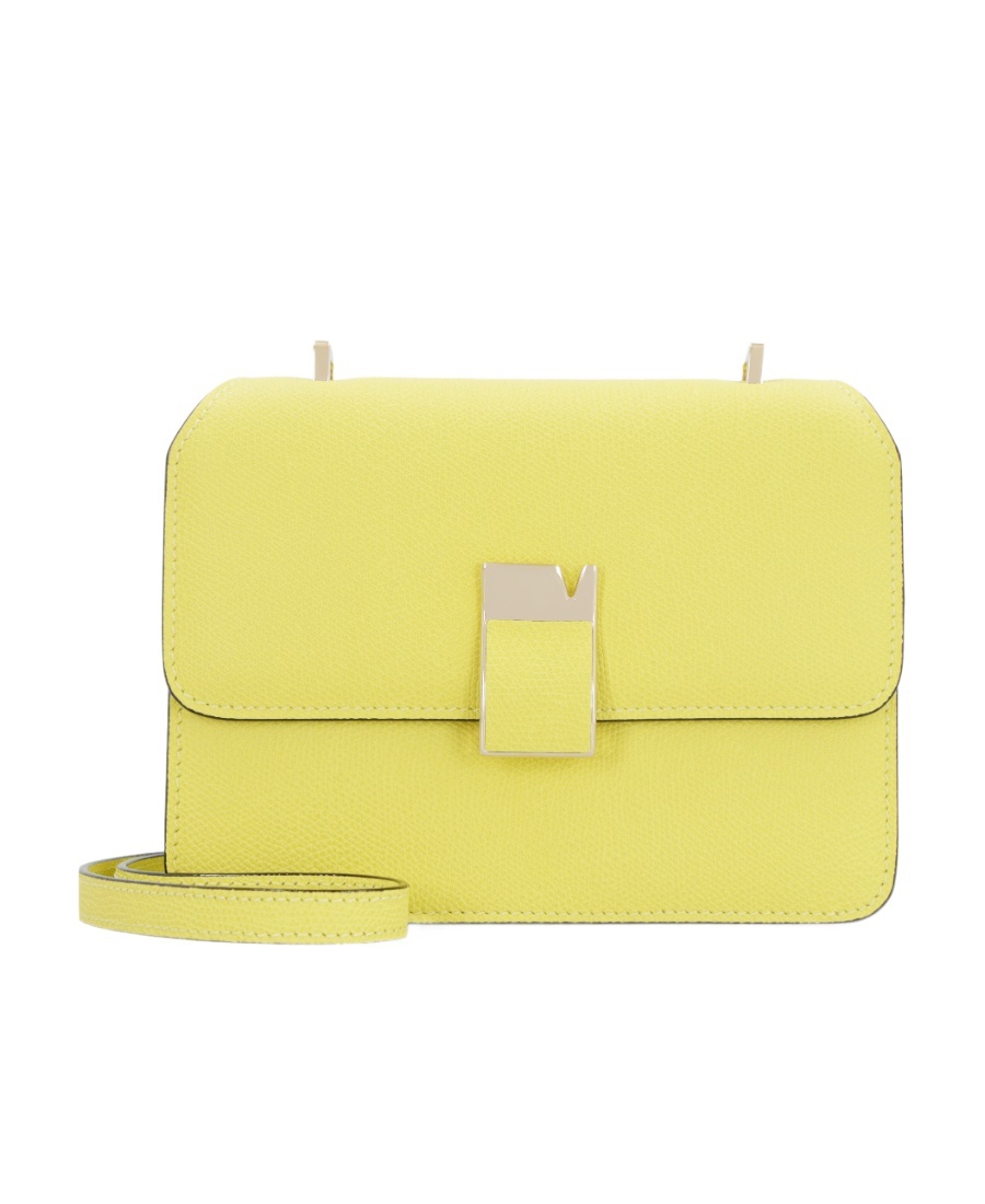 Valextra Mini Leather Crossbody Bag Nolo In Yellow
