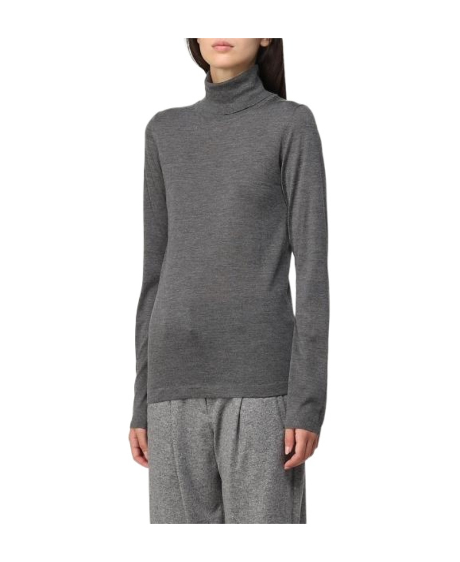 Brunello Cucinelli High-necked Sweater In Gray