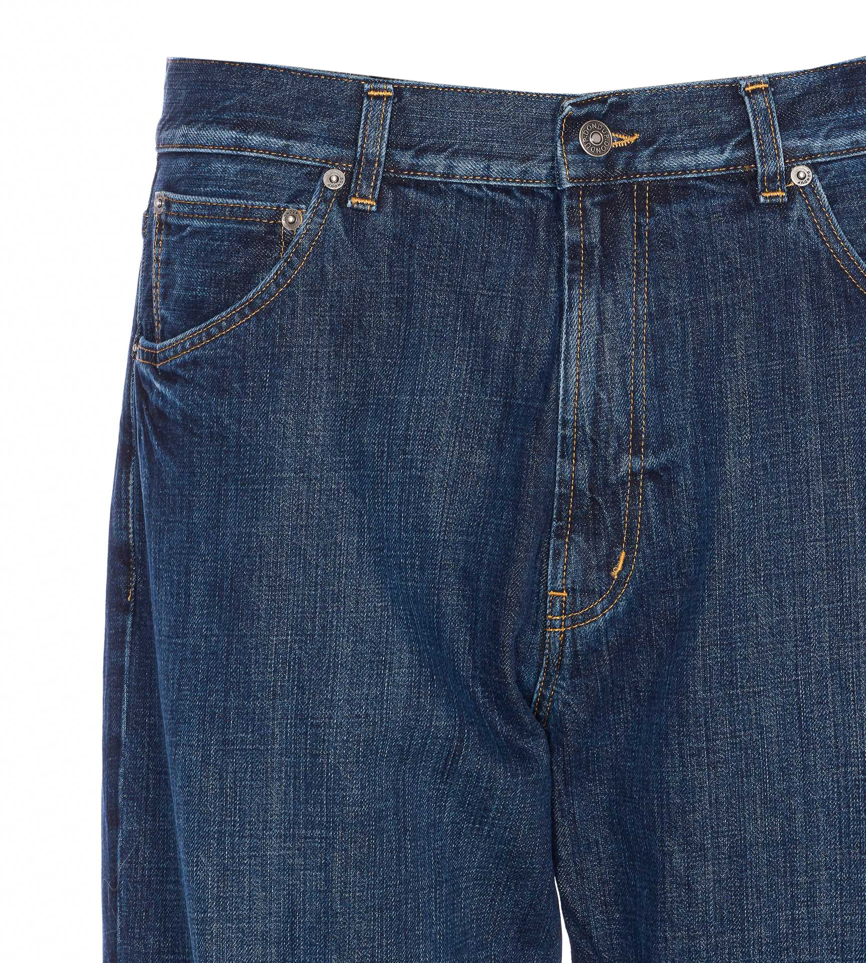 Dondup Loose Fit Trousers Contrast Stitching In Blue