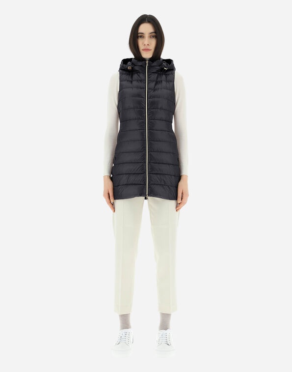 Herno Quilted Hooded Gilet In Black