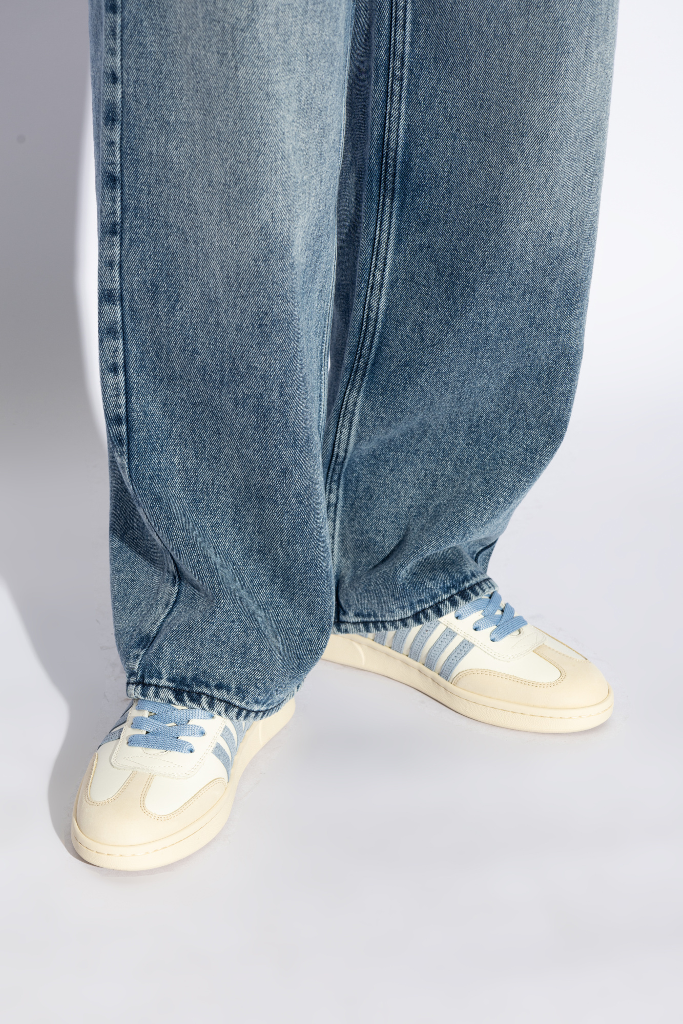 Dsquared2 Boxer Leather Sneakers In Nude