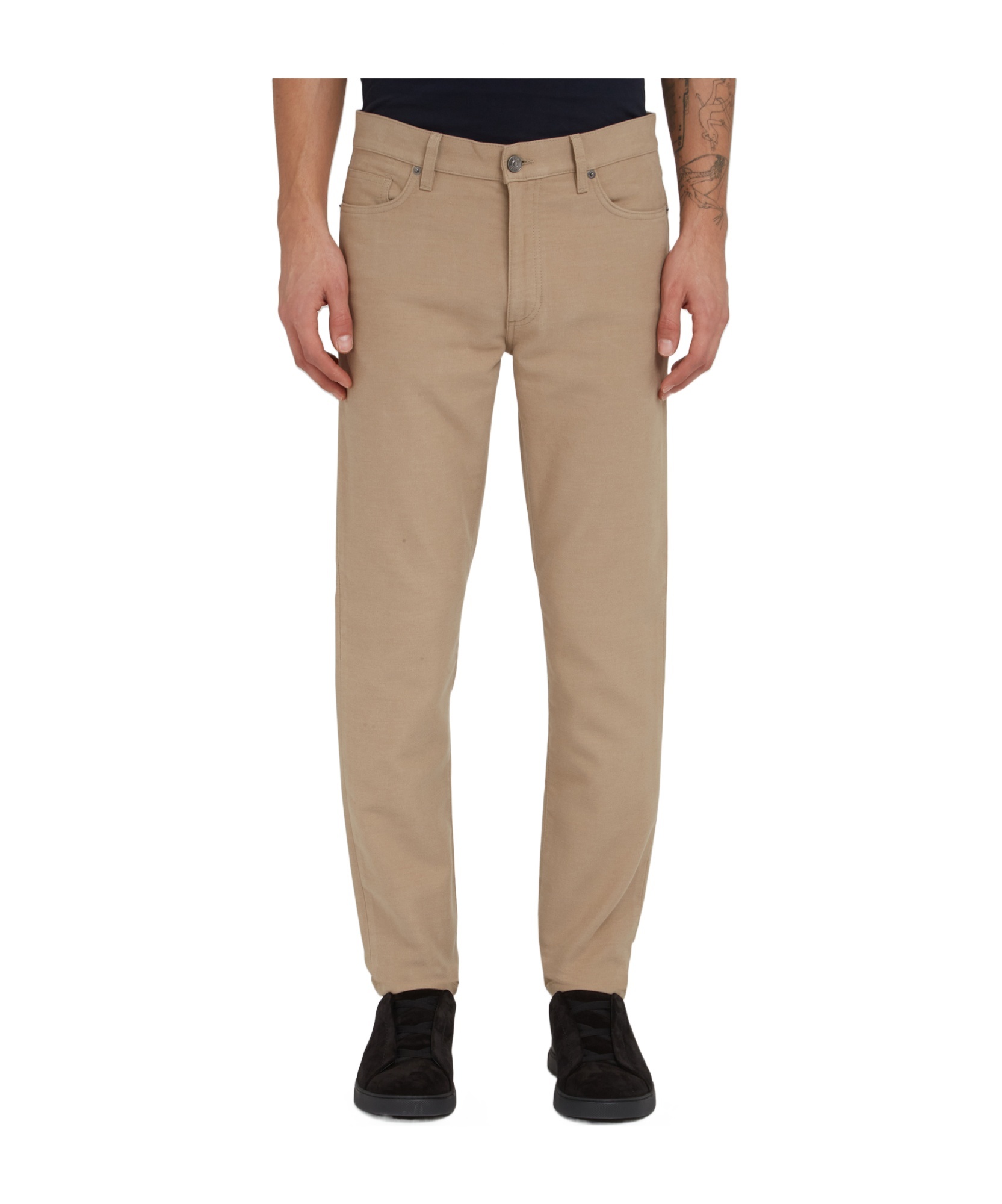 Zegna Belt-loop Casual Pants In Nude