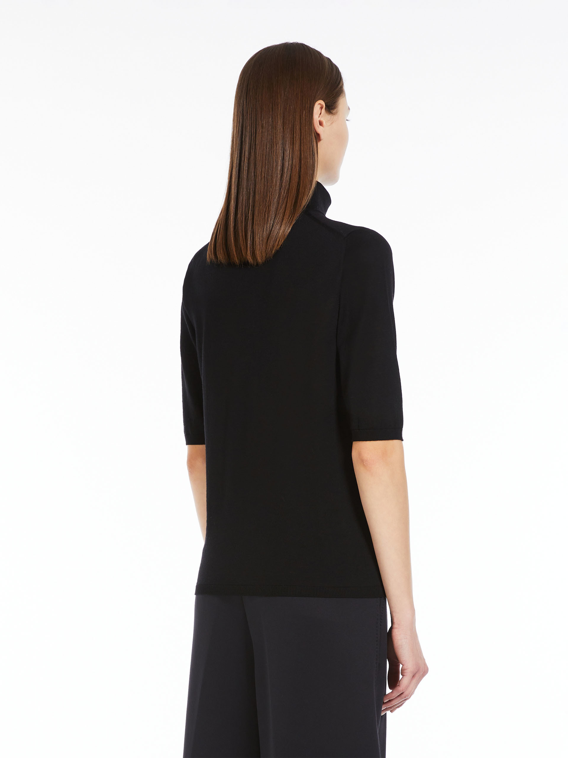 Max Mara Wool Turtleneck Sweater In Black