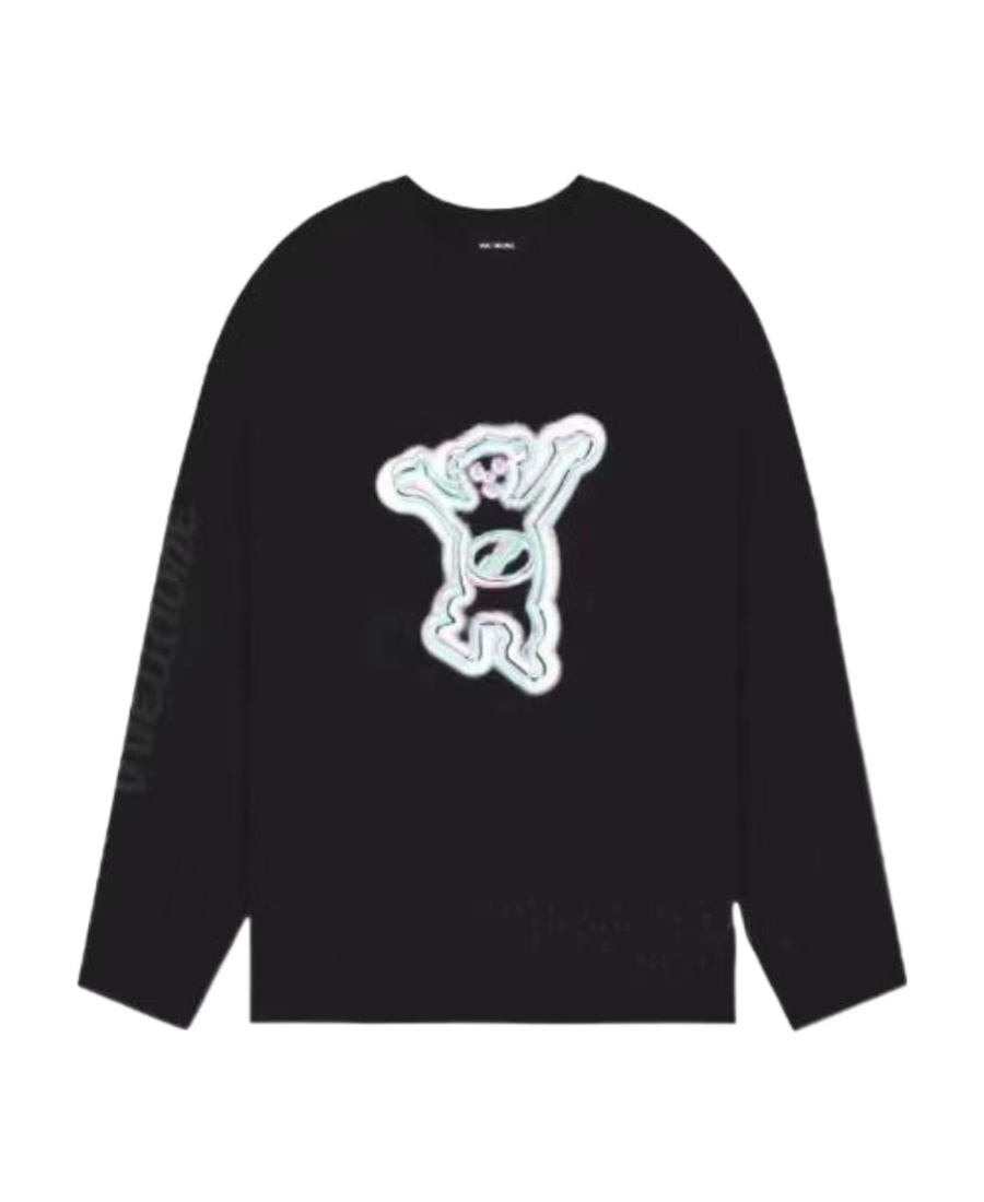 We11 Done Graphic-print Long-sleeve T-shirt In Black