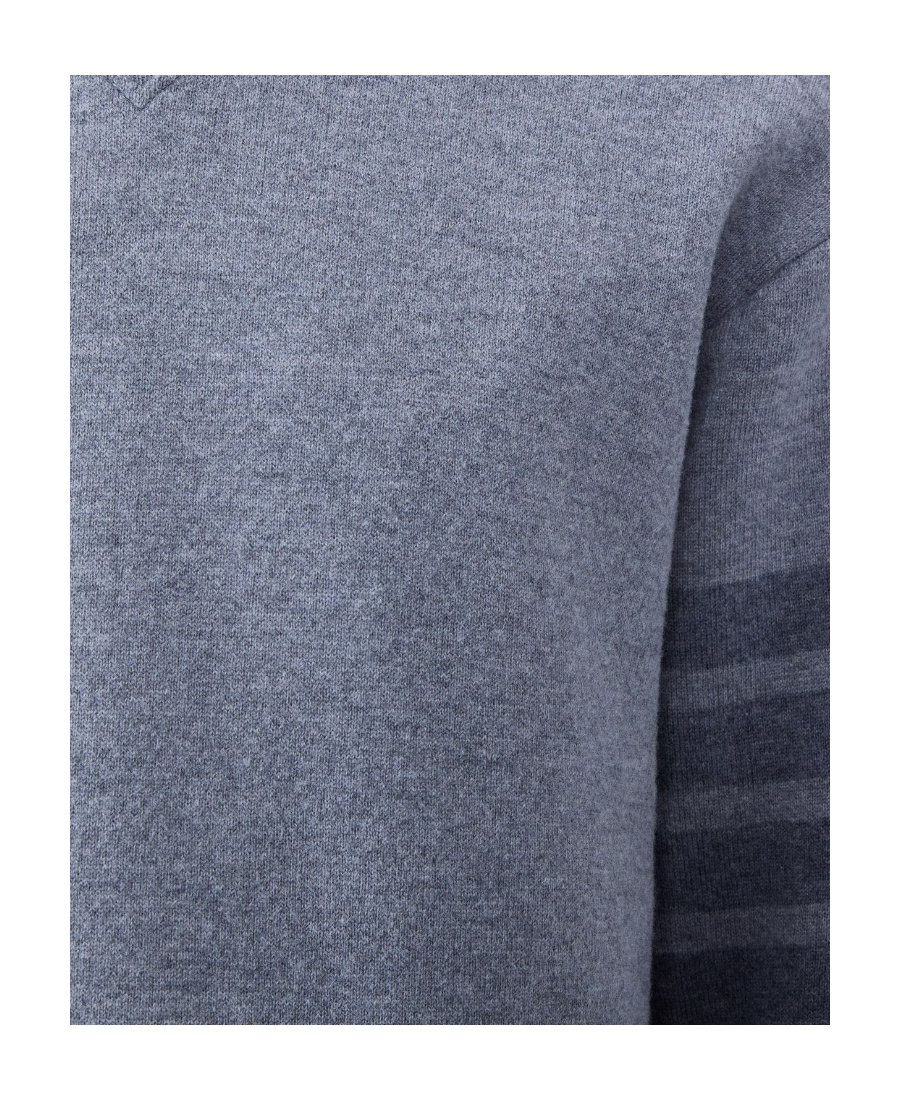 Thom Browne Stripe-detail Knit Jumper In Blue