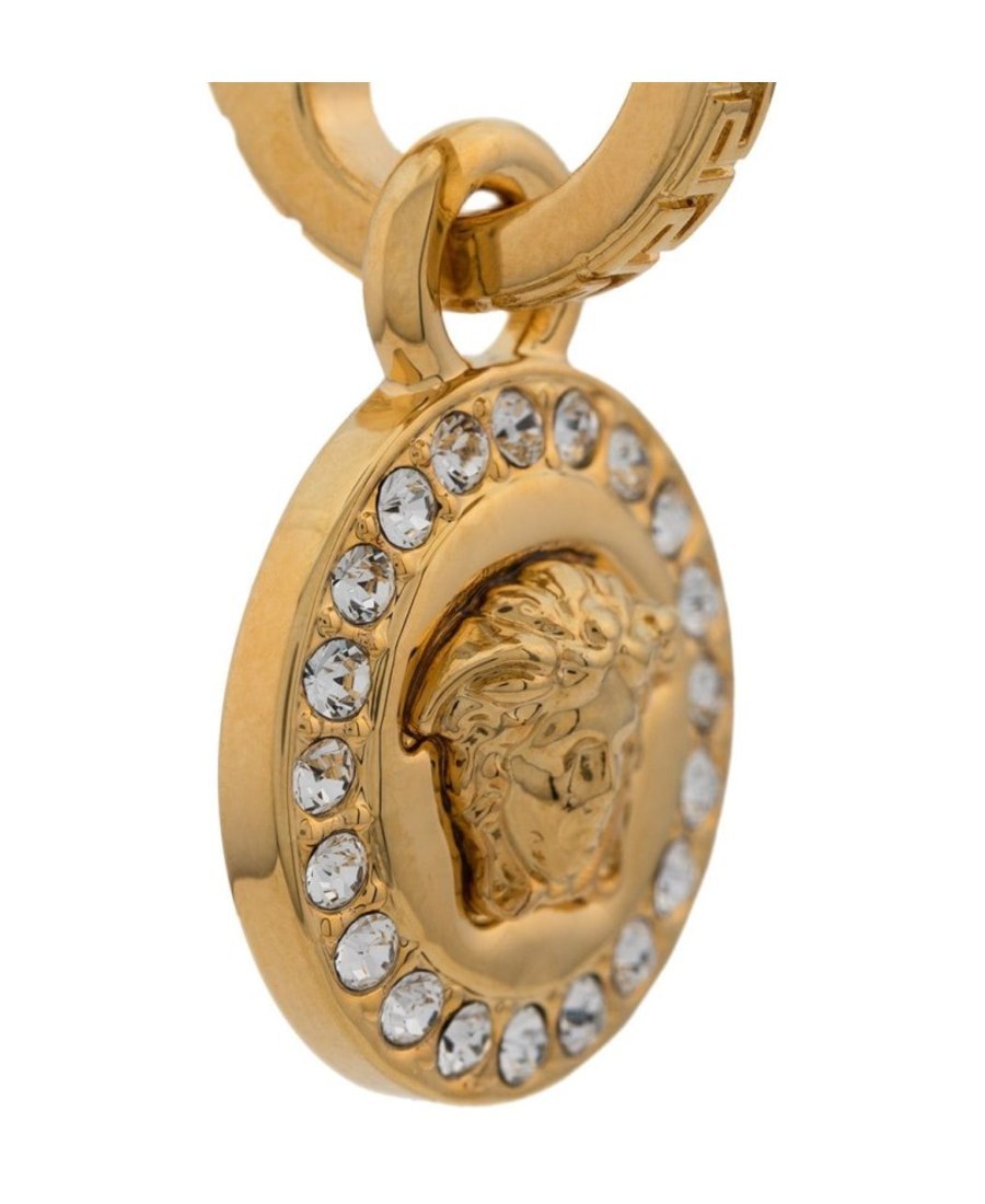 Versace Greca And Medusa Drop Earrings In Yellow