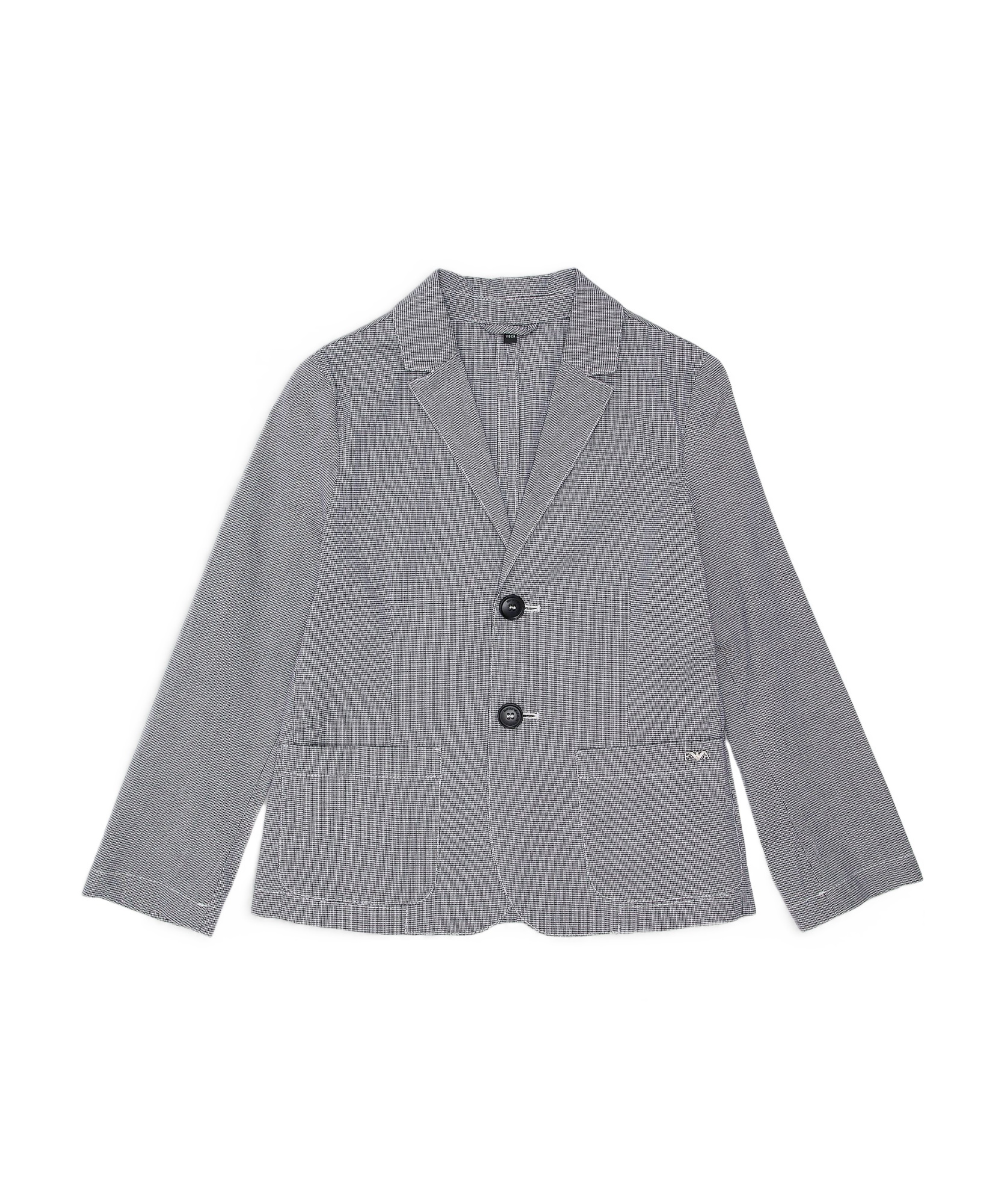 Emporio Armani Houndstooth Single-breasted Blazer In Gray