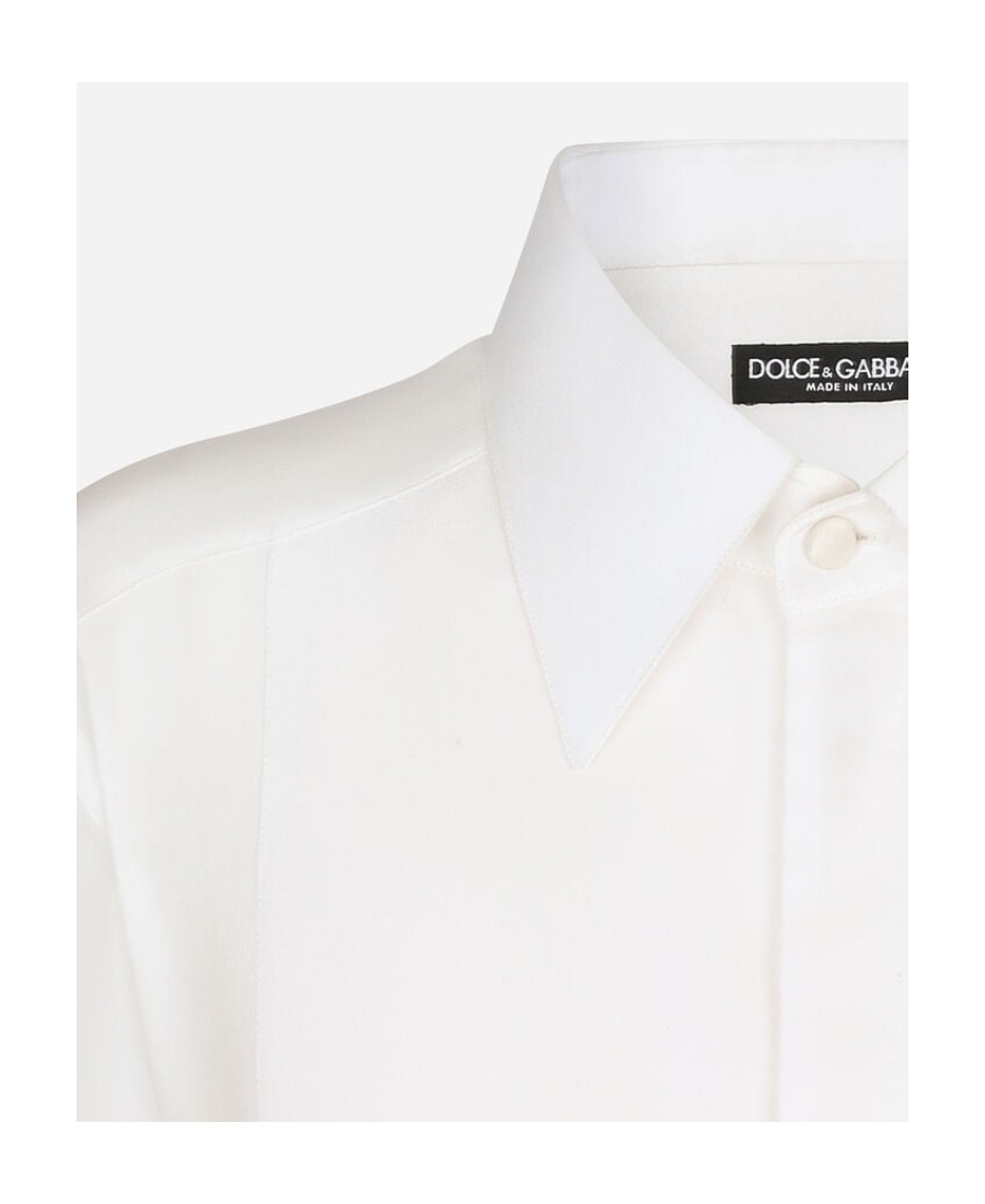 Dolce & Gabbana Silk Crepe De Chine Shirt In White