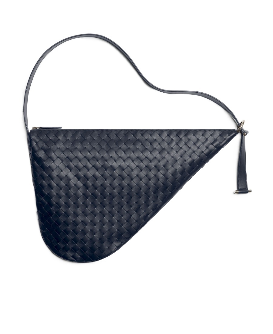 Bottega Veneta Intrecciato Logo Satchel Bag In Black
