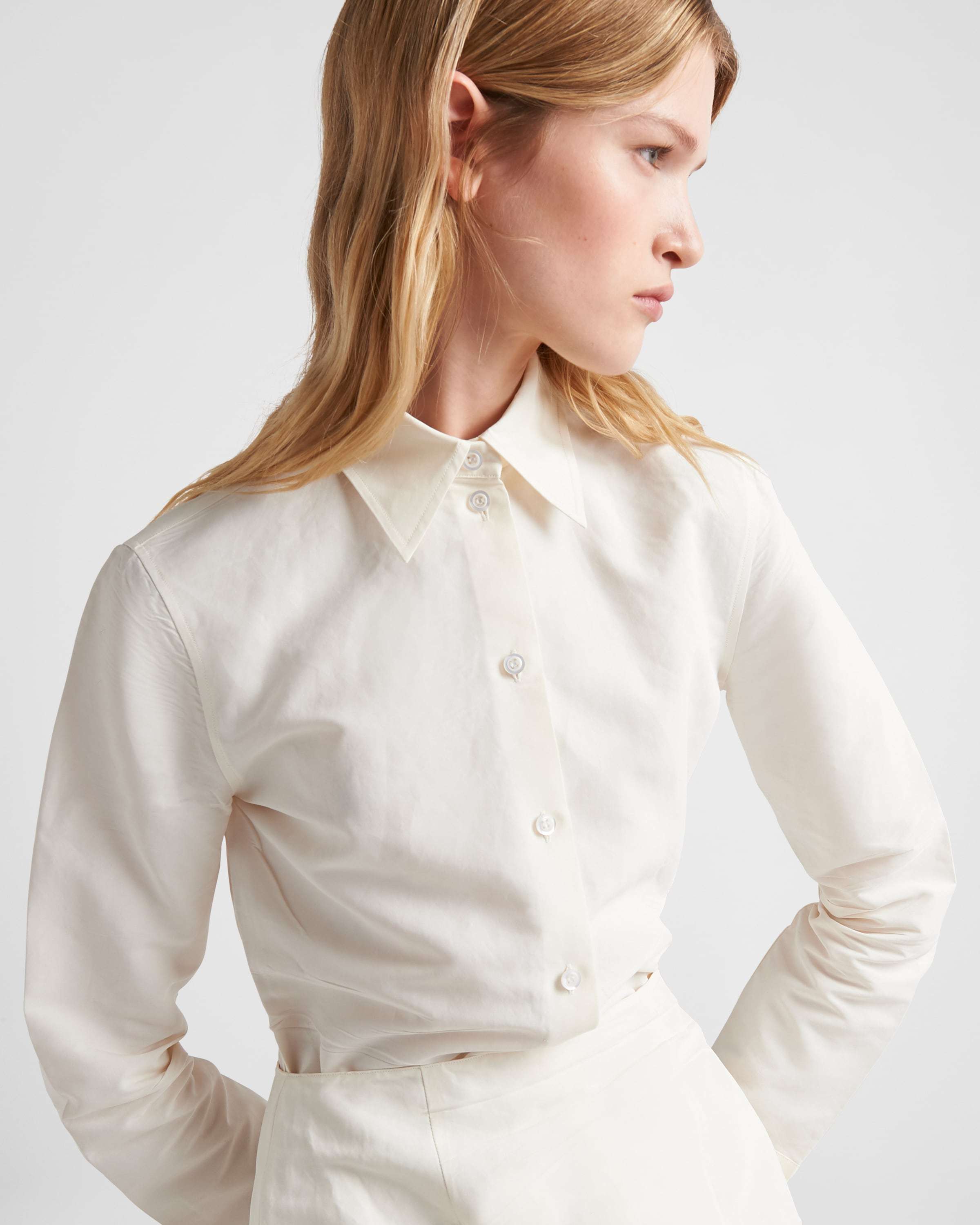 Prada Classic Button-up Shirt In Nude