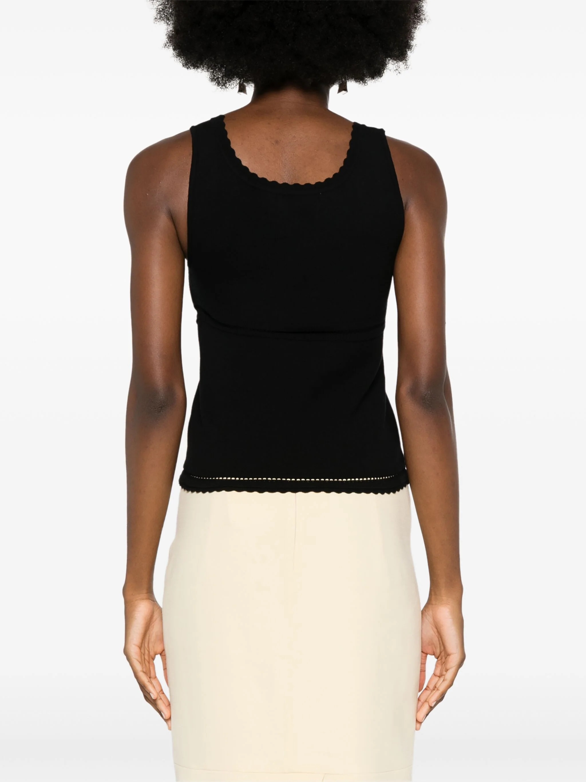Blumarine Cut-out Detailed Tank Top In Black