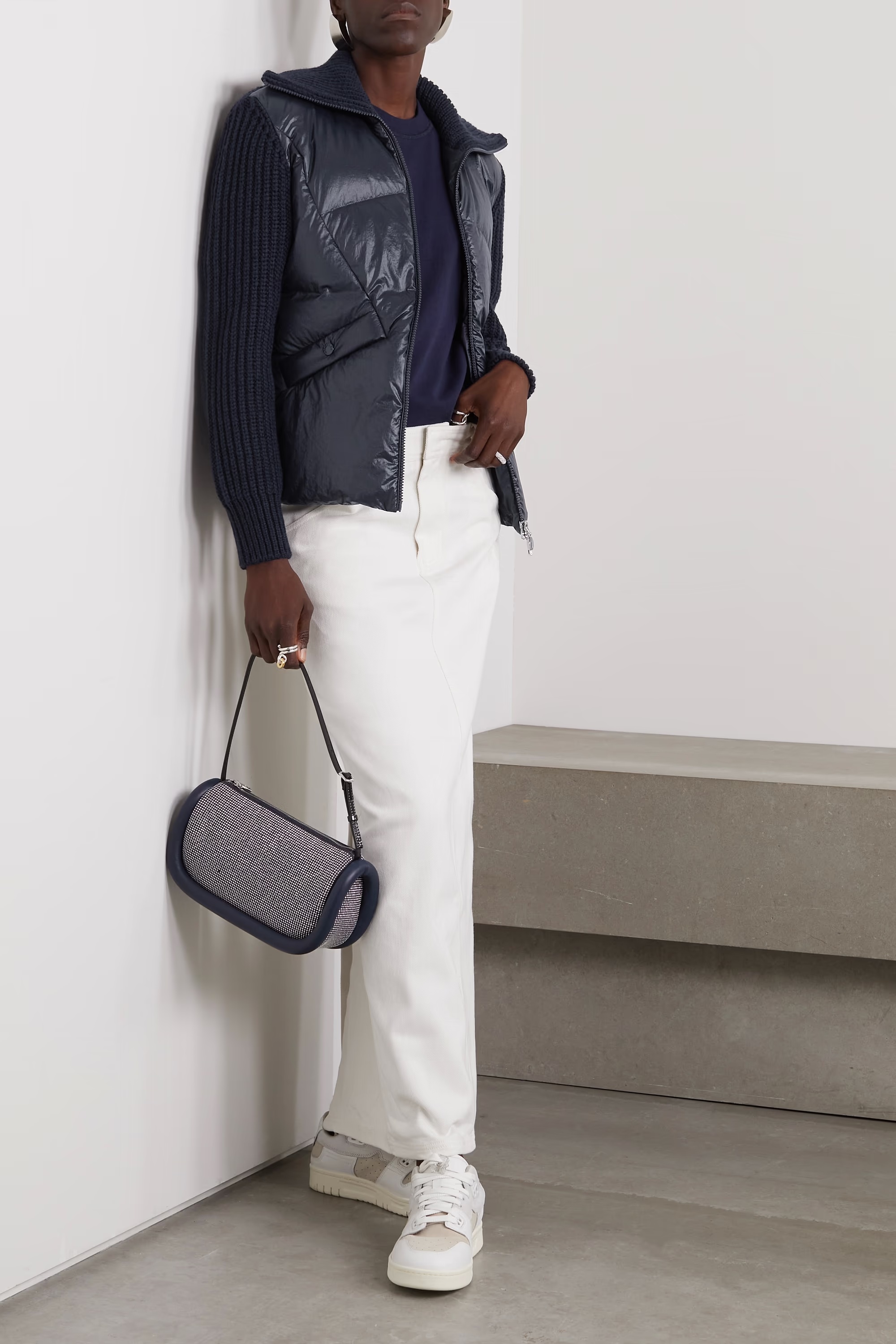 Moncler Rib Down Jacket In Black