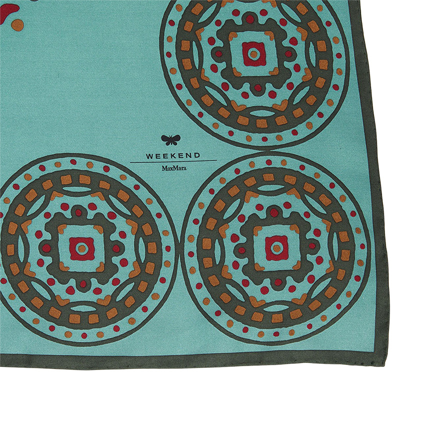 Weekend Max Mara Patterned Silk Scarves In Green