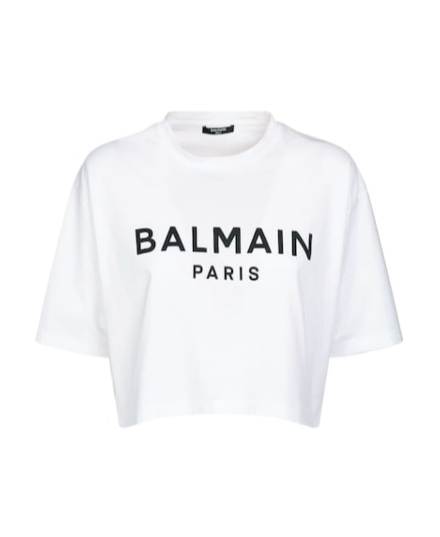 Shop Balmain Logo Short-sleeved T-shirt