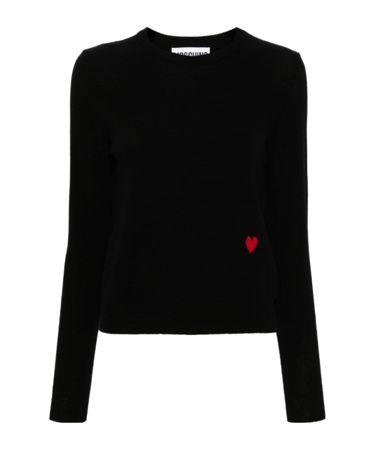 Moschino Black Wool Sweater With Logo In Black