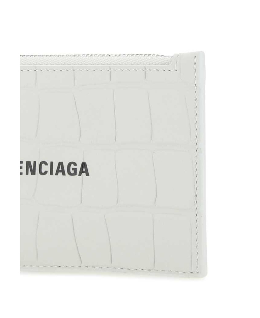 Balenciaga Logo Wallet In White