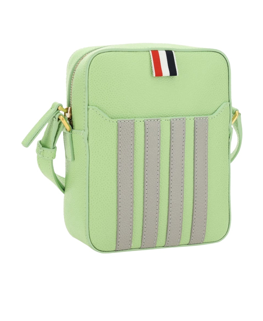 Thom Browne 4-bar Stripe Messenger Bag In Green
