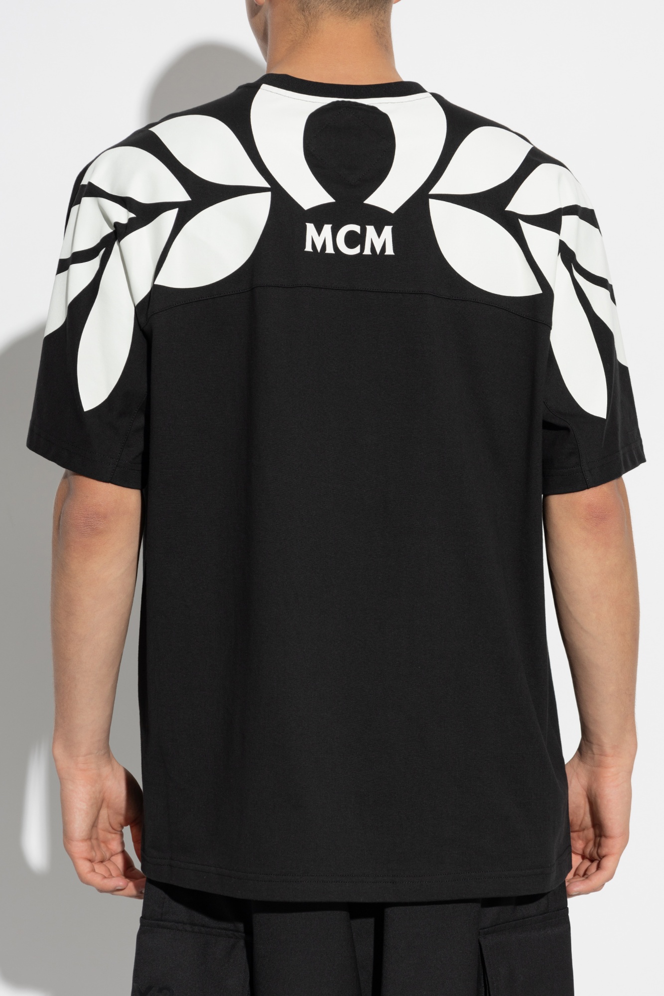 Mcm Mega Laurel Print T-shirt In Organic Cotton In Black