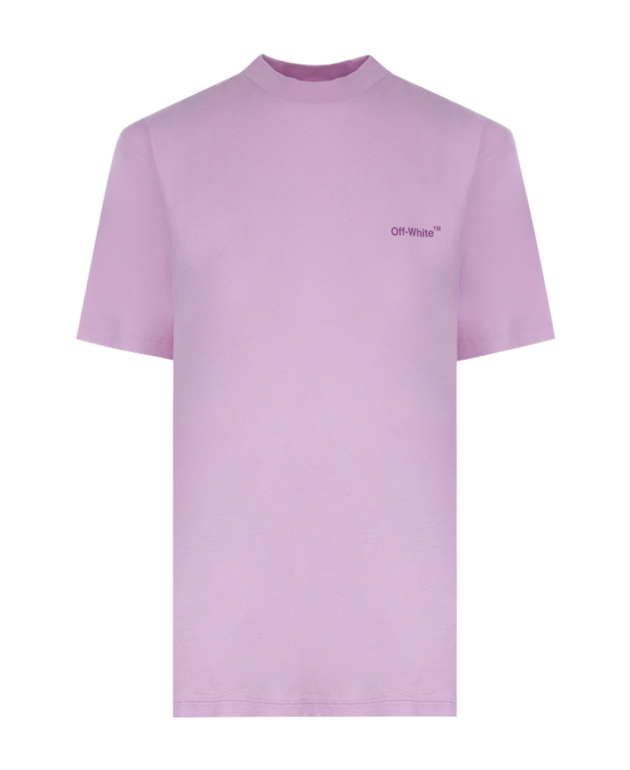 Off-white Diag-print Short-sleeved T-shirt In Purple
