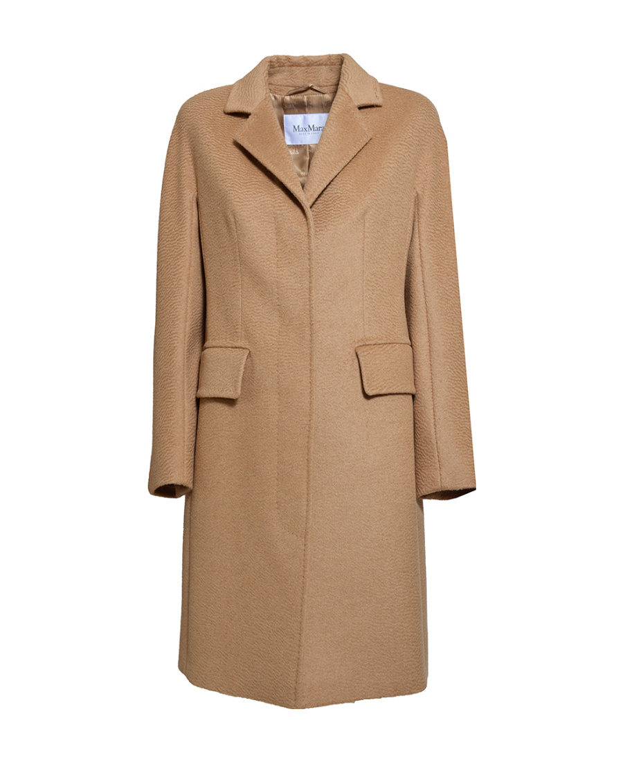 Max Mara Long-sleeved Lapel Coat In Brown