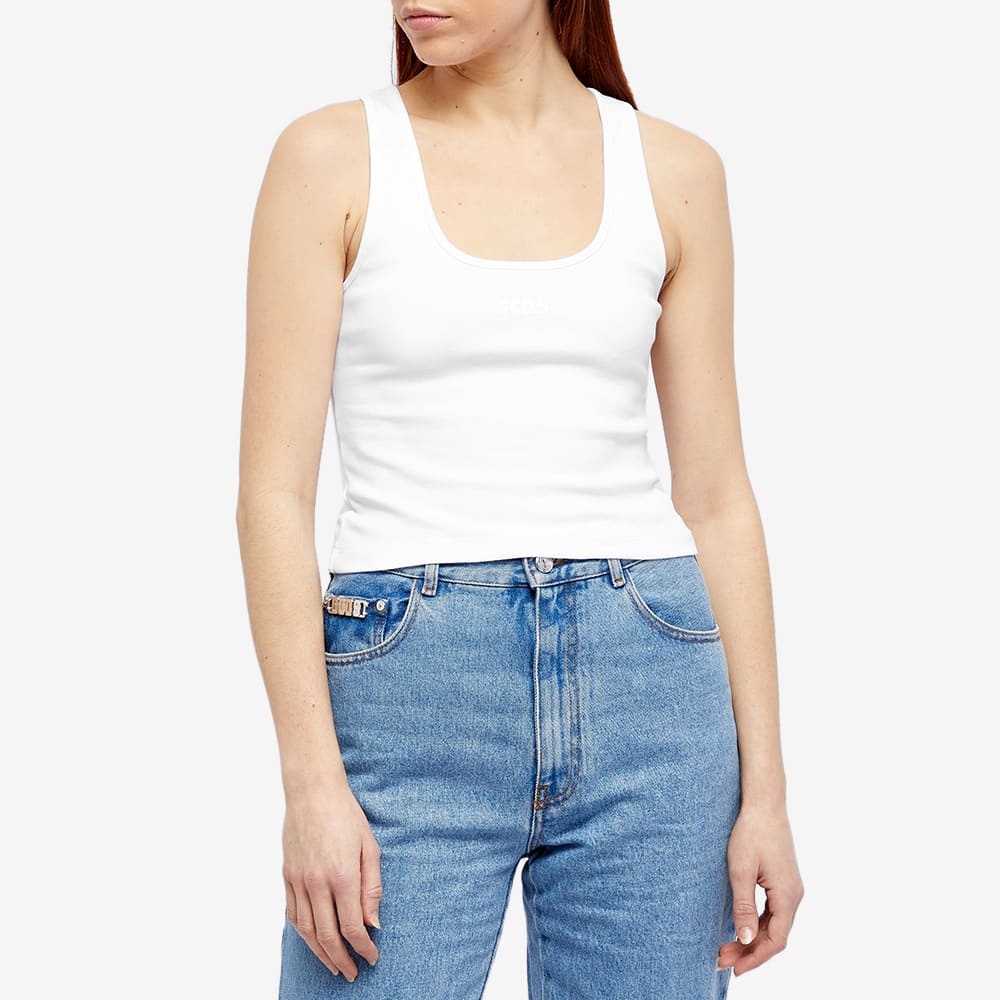 Gcds Sleeveless Jersey-knit Top In White