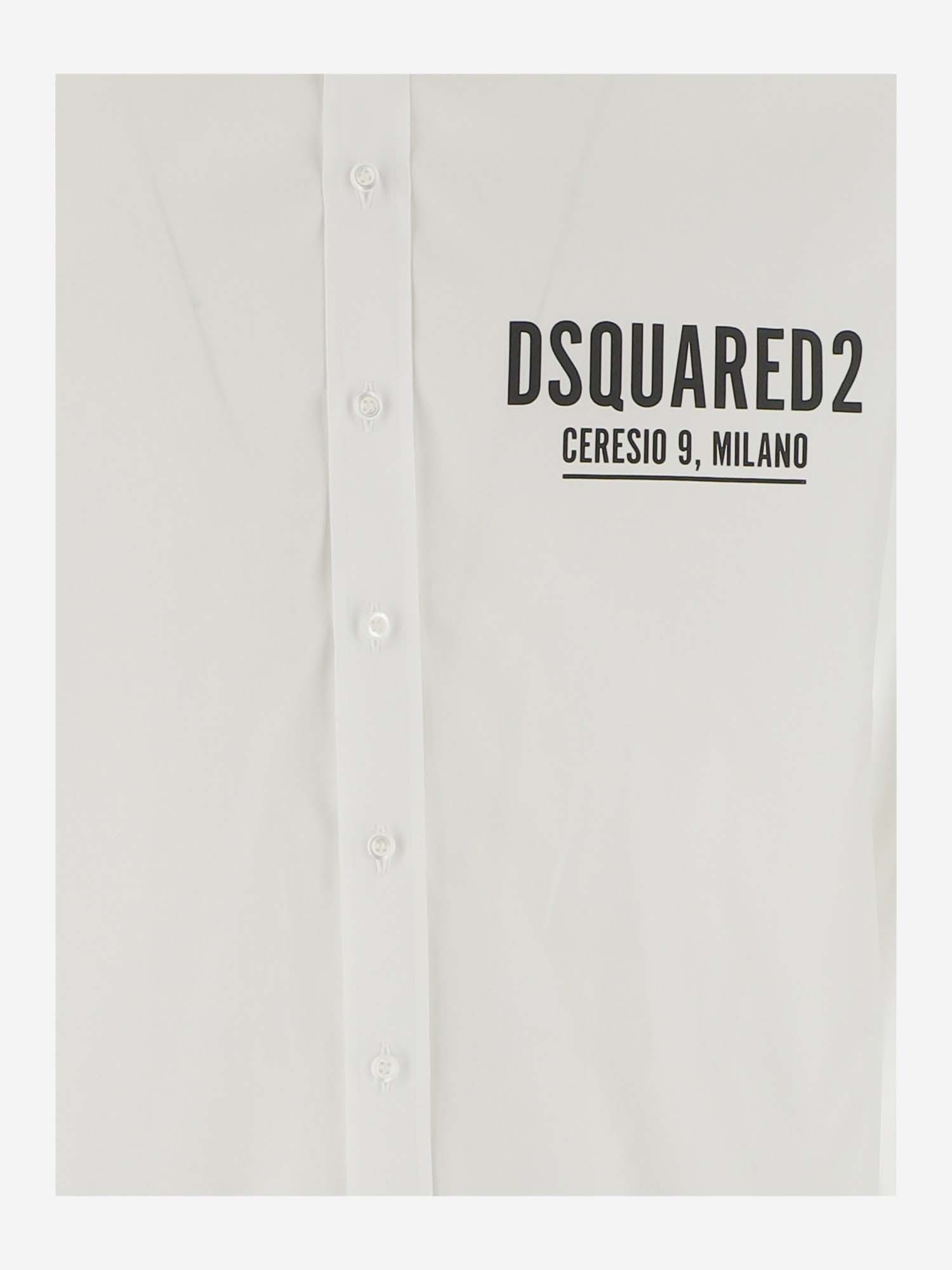 Shop Dsquared2 Logo-print Cotton Shirt In White