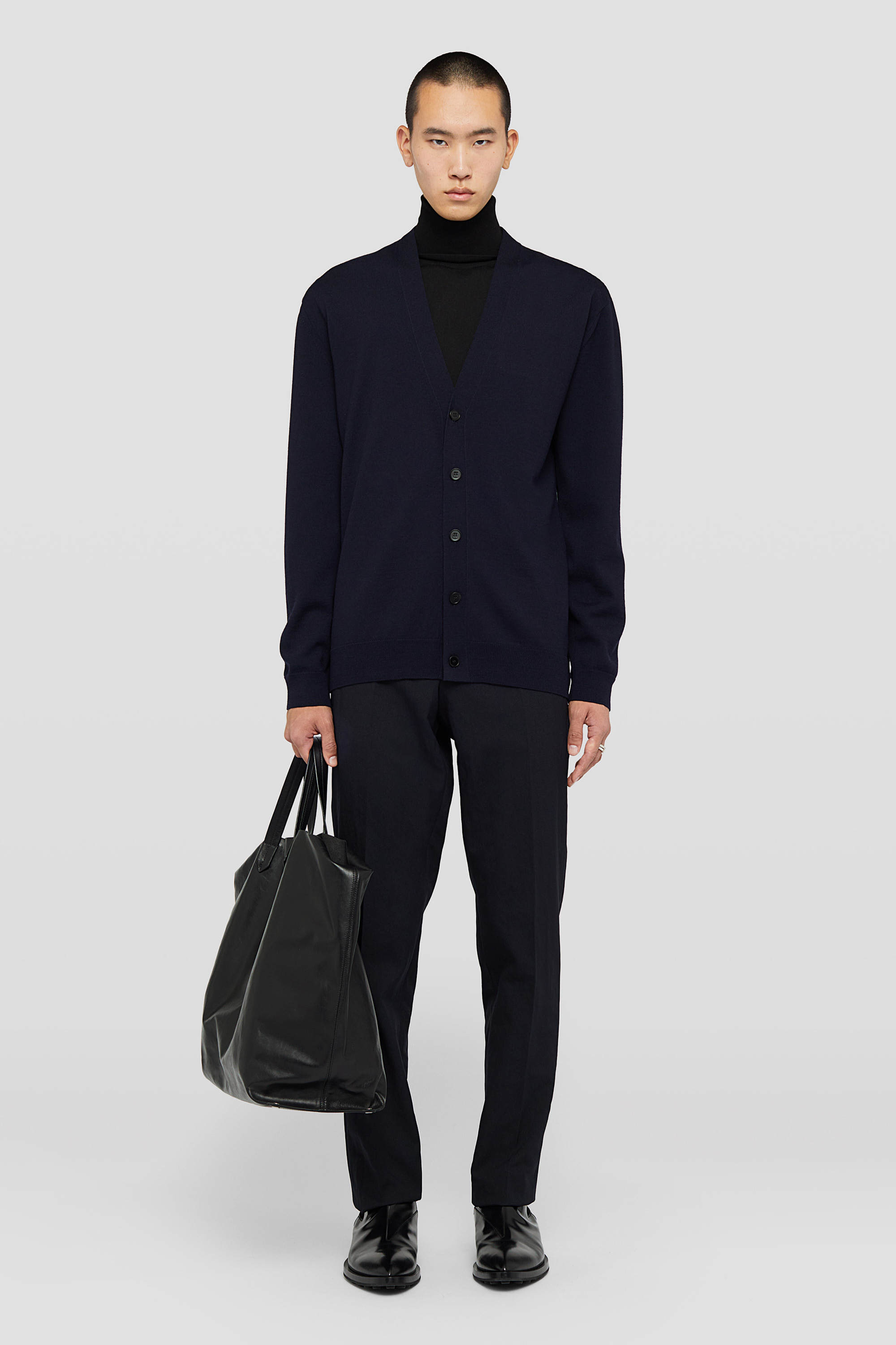 Jil Sander V Neck Cardigan Made From Wool In Blue