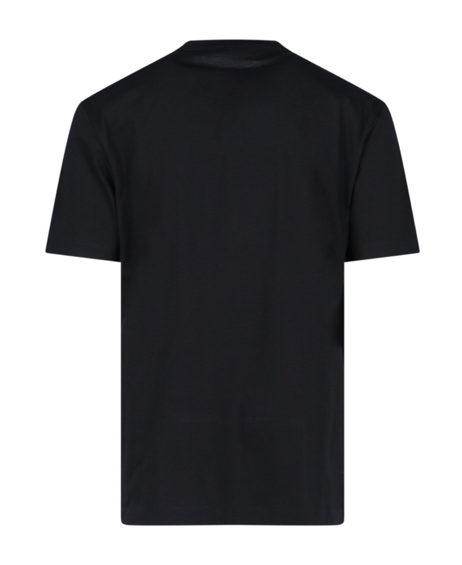 Versace Crew Neck Embroidered Design Short Sleeves In Black