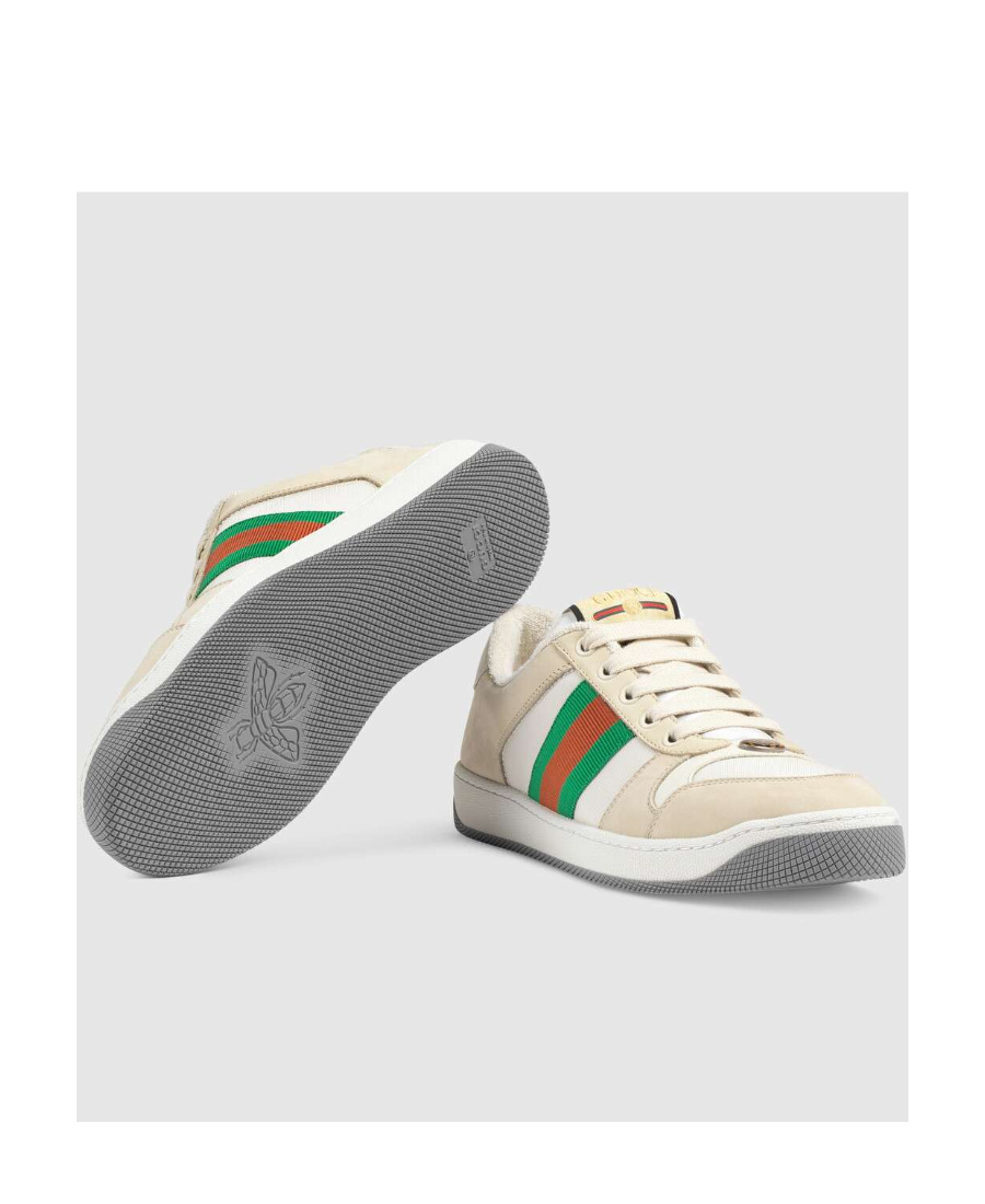 Gucci Screener Leather Sneaker In Nude