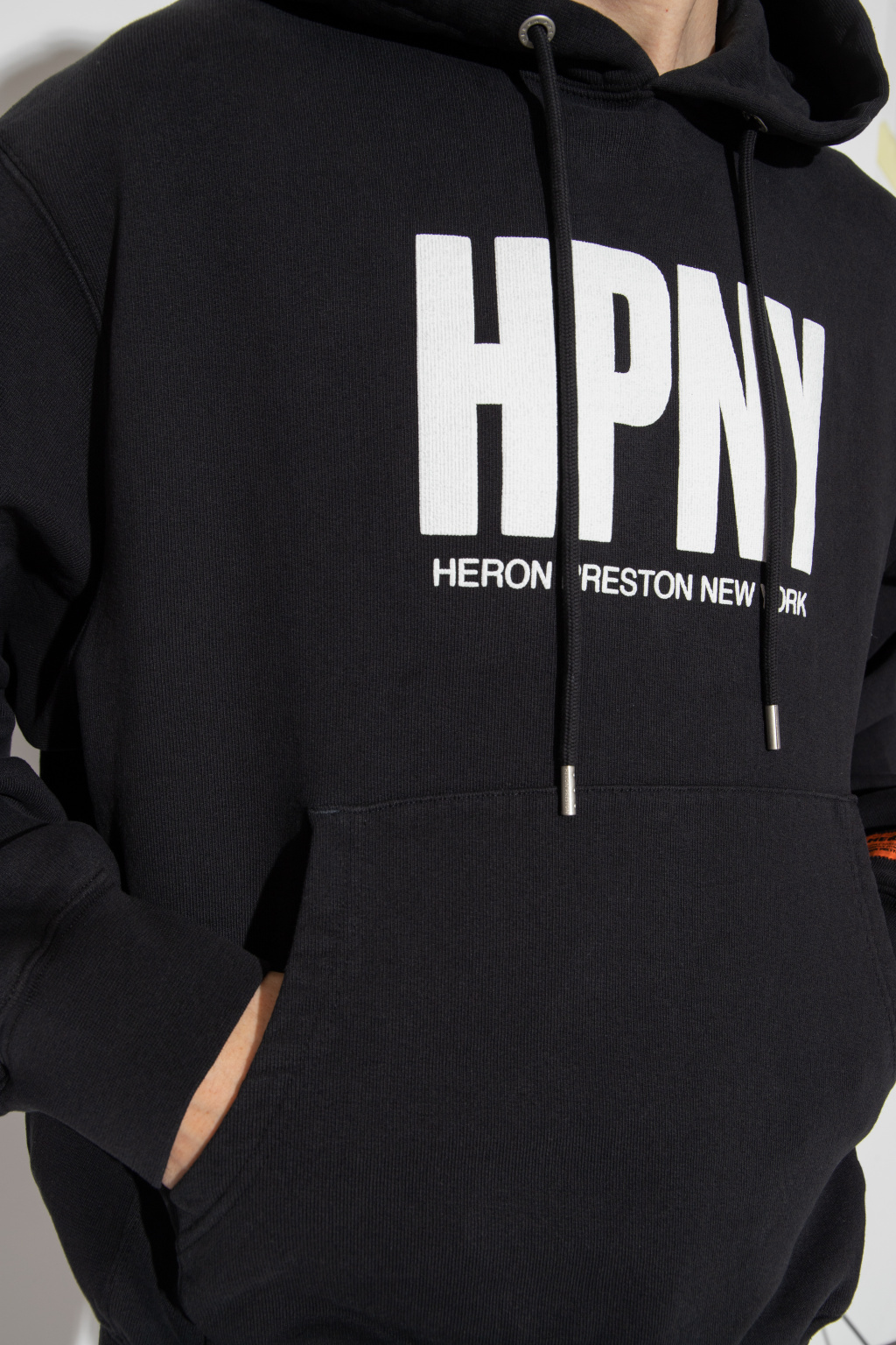 Heron Preston Logo-print Drawstring Hoodie In Black