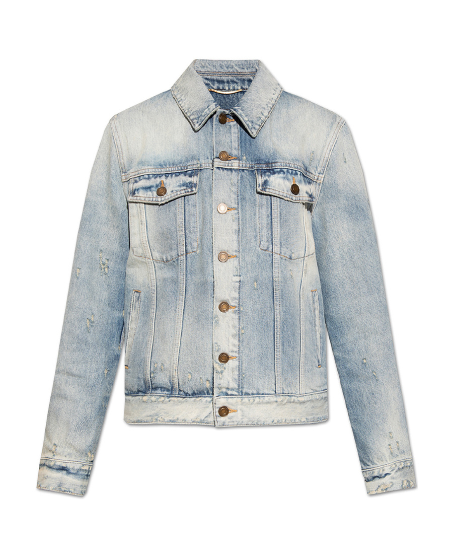 SAINT LAURENT BOYFRIEND JACKET IN HILTON SKY BLUE DENIM