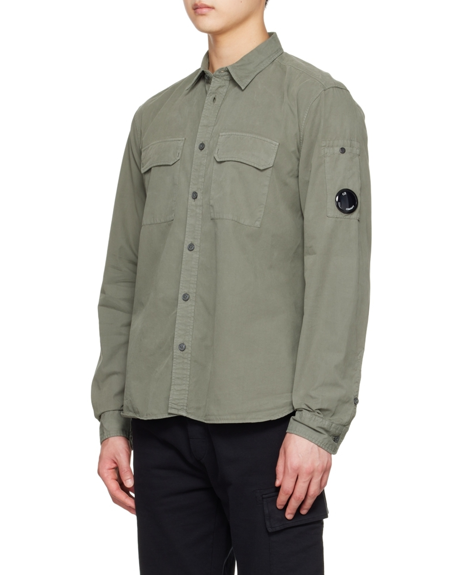 C.p. Company Lens-detail Shirt In Gray