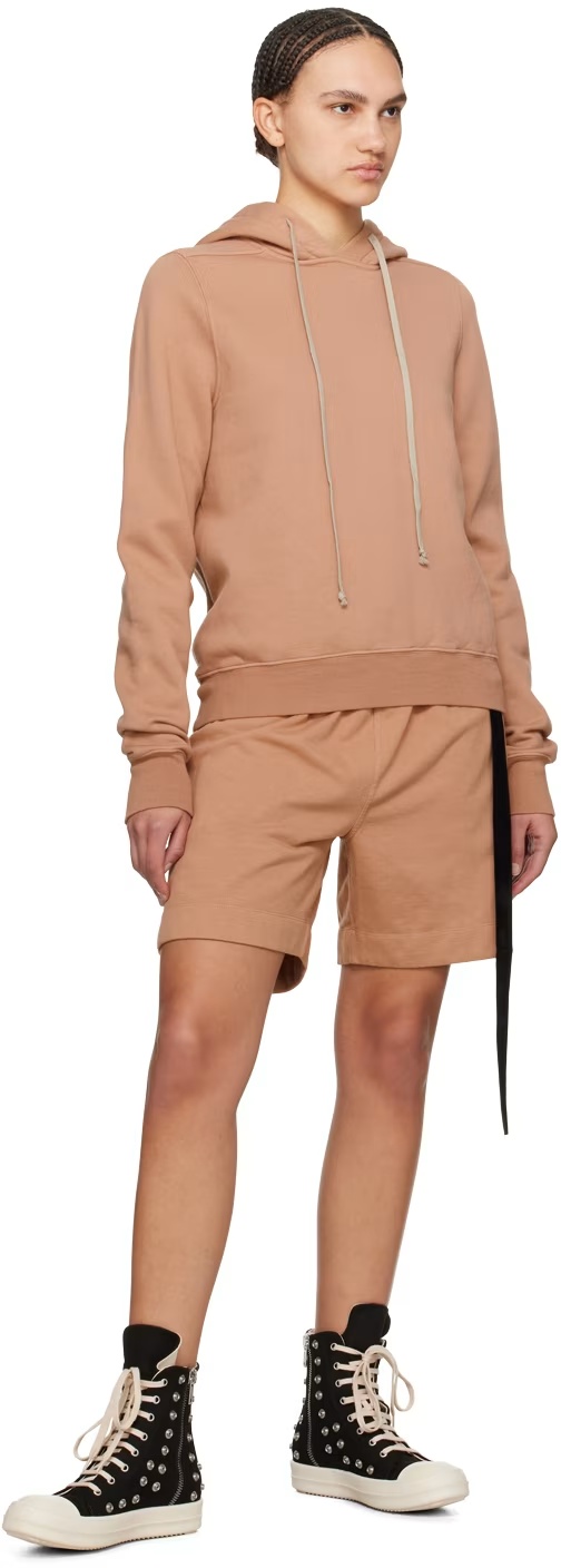 Rick Owens Drkshdw Pink Granbury Hoodie In Brown