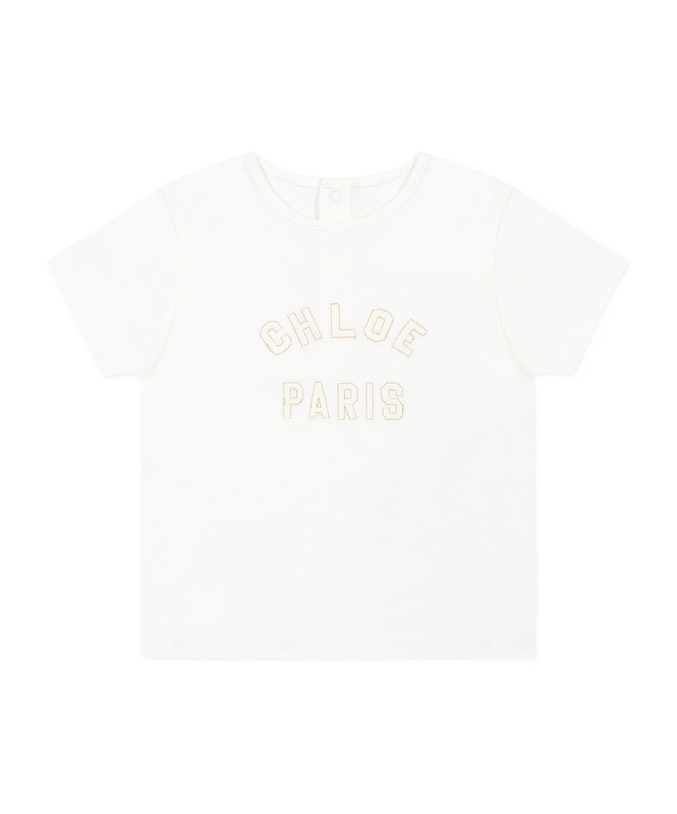 Chloé Logo-embroidered Cotton T-shirt In White